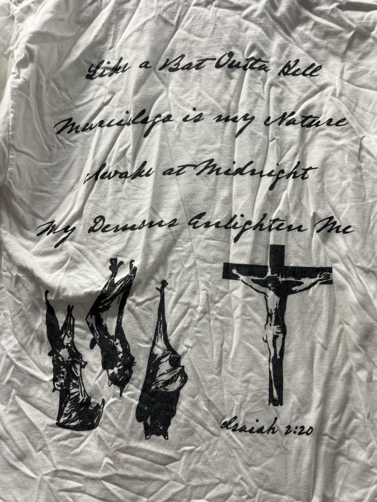 Vintage Late Y2K 2000's VTG Vintage Isaiah 2:20 Goth Retro Emo Shirt Size US M / EU 48-50 / 2 - 4 Thumbnail