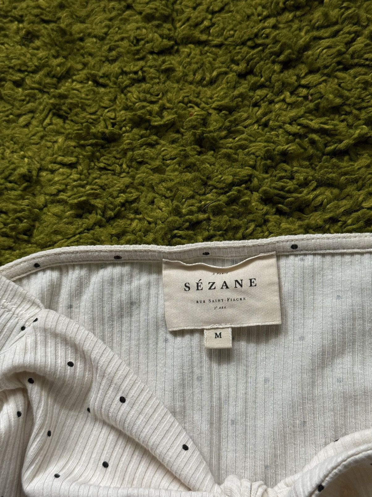 Designer × Sezane Sezane Paris oldmoney style ribbed longsleeve blouse Size M / US 6-8 / IT 42-44 - 3 Thumbnail