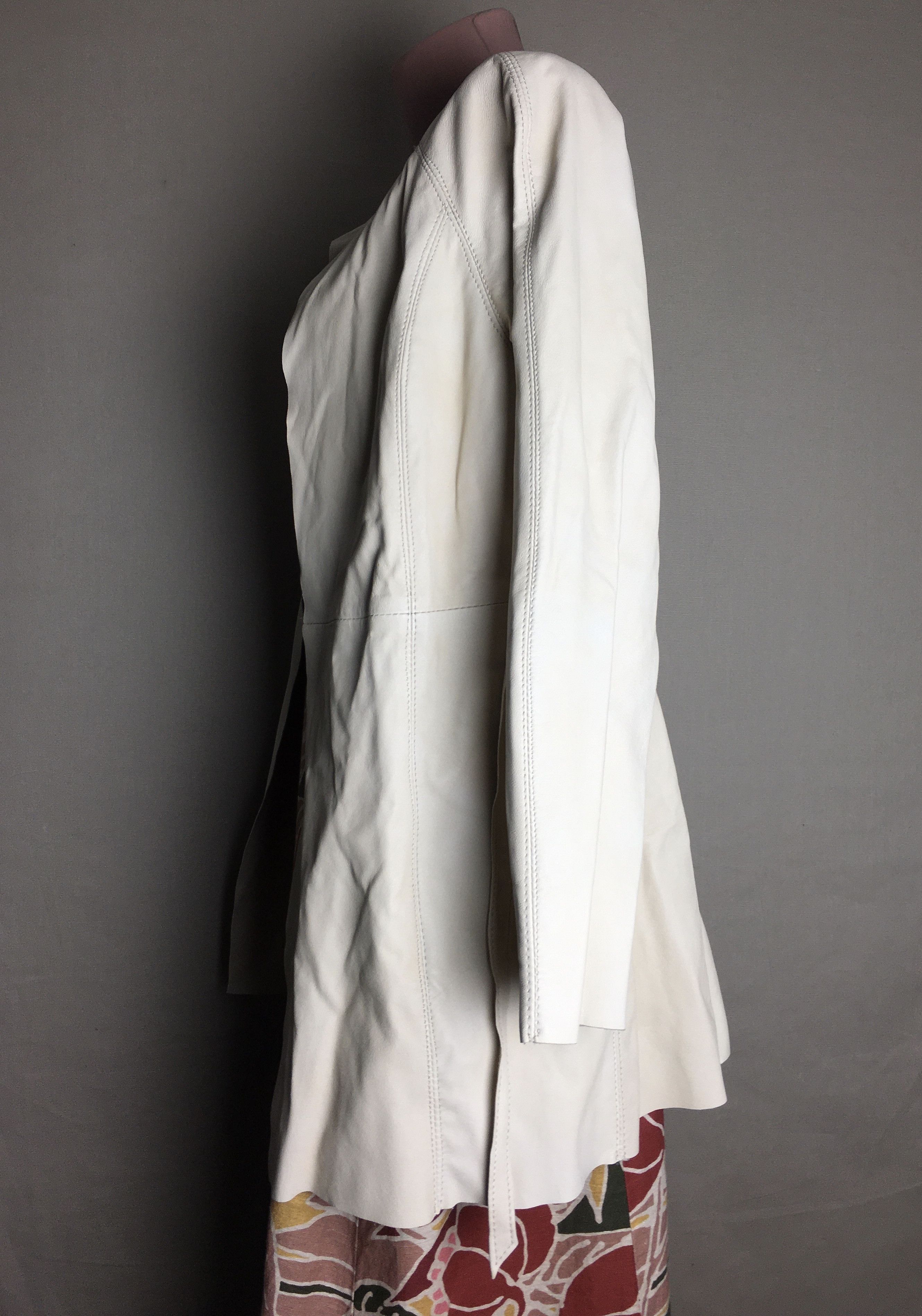 Imperial Imperial Ivory Leather Jacket Italy Size M / US 6-8 / IT 42-44 - 4 Thumbnail