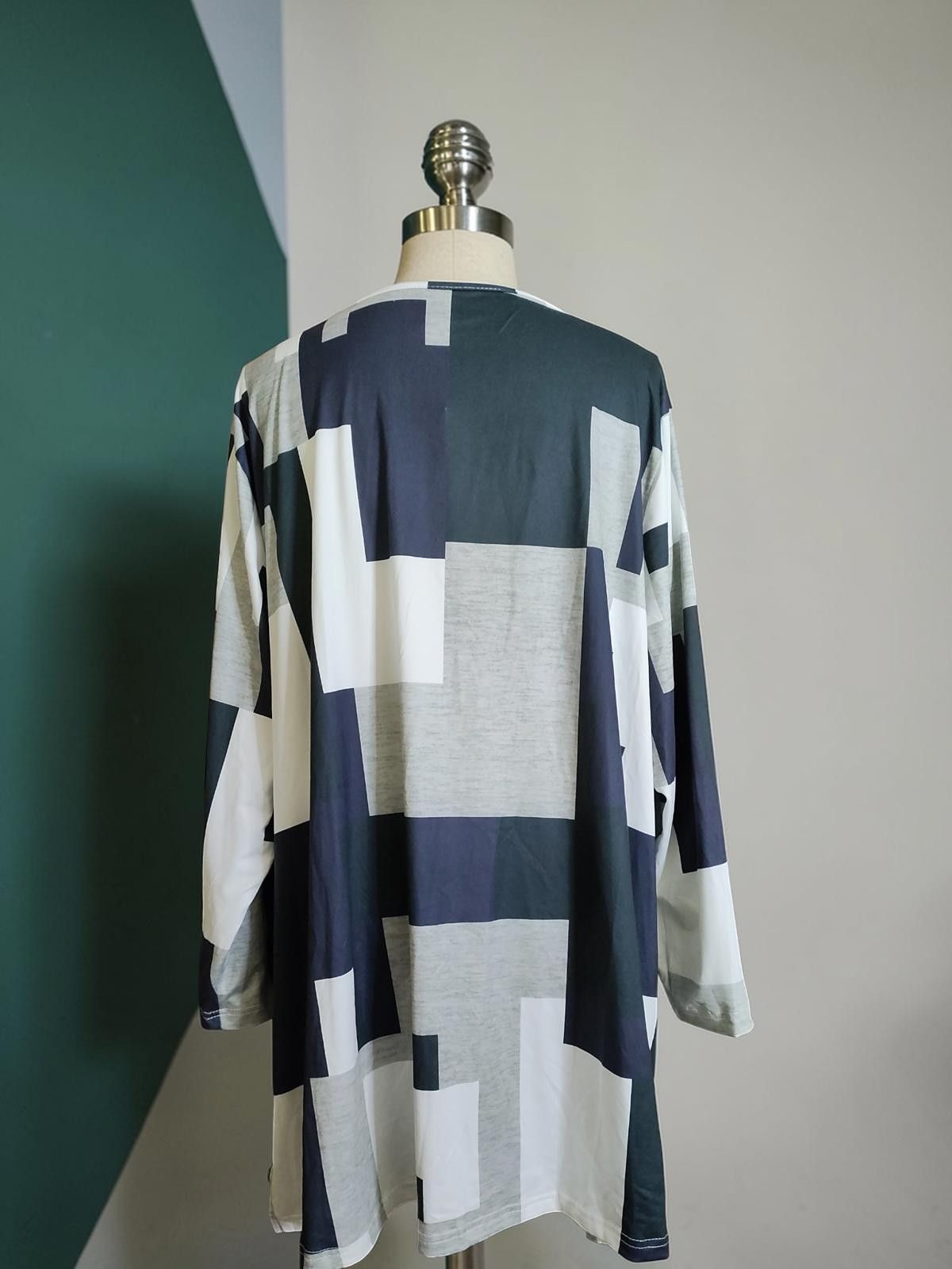 Other Emory Rose 5XL Geometric Pattern Long Sleeve Blouse Size 4XL / US 24-26 - 5 Thumbnail