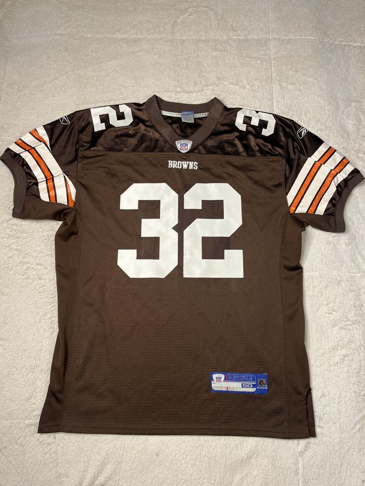 Reebok Reebok NFL Cleveland Brown Jim Brown Stitched Pro Cut Jersey Size US XL / EU 56 / 4 - 1 Thumbnail