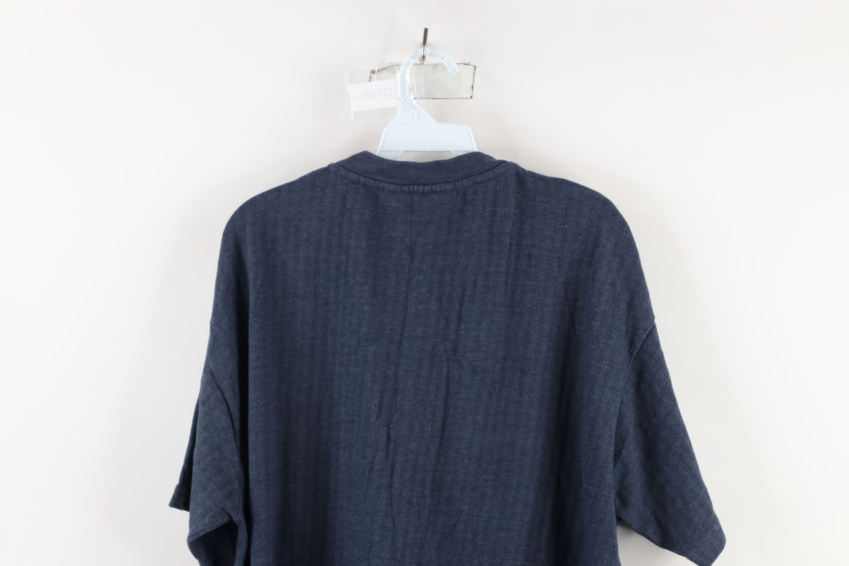 Vintage Vintage 90s Streetwear Striped Knit Henley T-Shirt Blue Size US XL / EU 56 / 4 - 7 Thumbnail