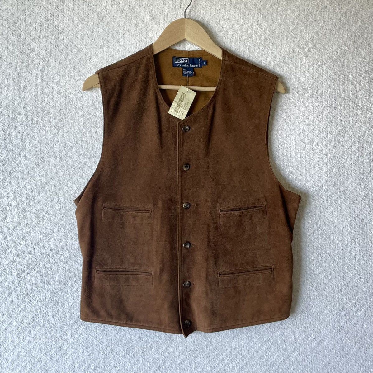 90s【POLO Ralph Lauren】 Leather Vest Ralph Lauren Polo Men's Hunter Green Leather Vest - Size