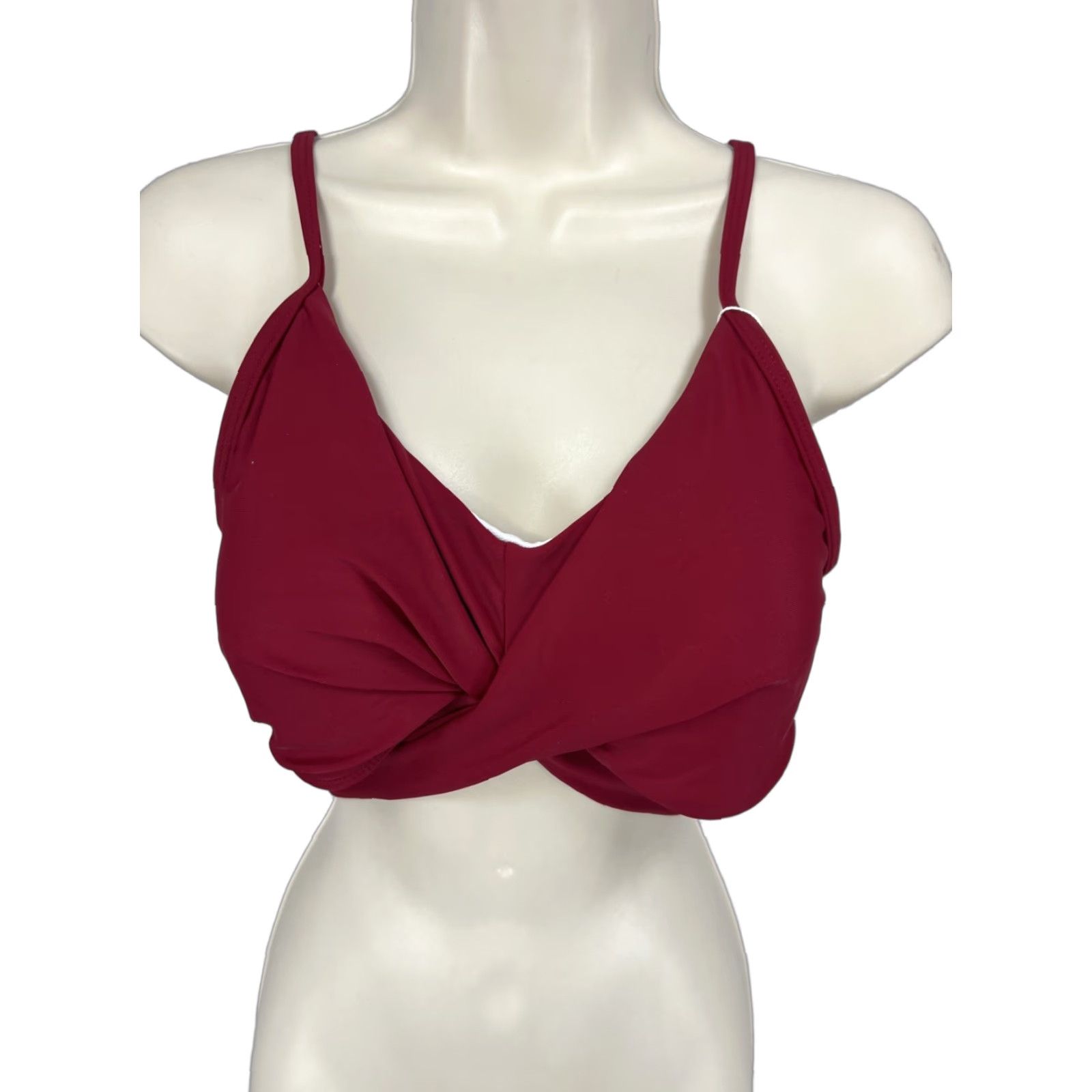 Vintage NWT Summer Mae Red Wrap Tie Bralette Bikini Tankini Padded Swimsuit Top L Striped Beach Womens Size L / US 10 / IT 46 - 1 Thumbnail