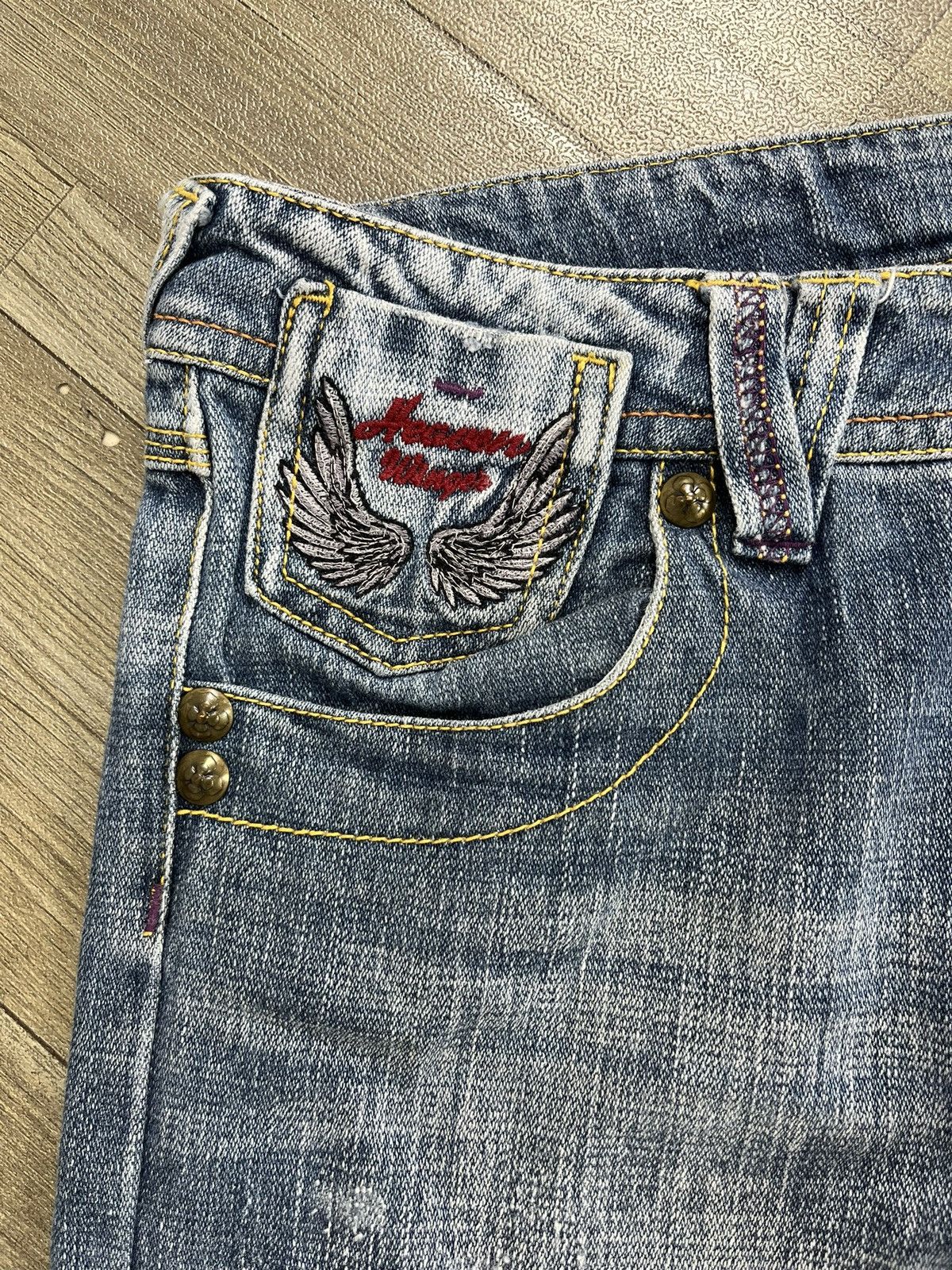 If Six Was Nine 2000s Heaven Winger Embrodiery Bootcut Lgb Style Flare Jeans Size US 30 / EU 46 - 7 Thumbnail