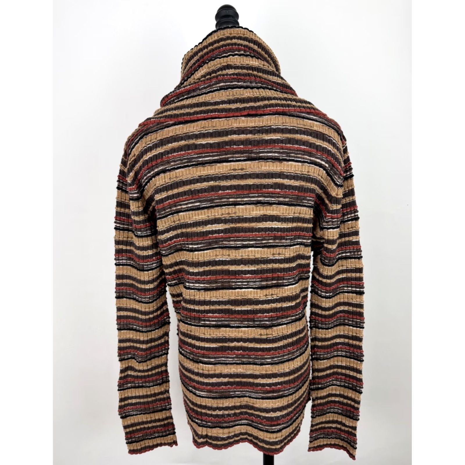 Vintage VINTAGE Harold's Sweater Women's L Brown Stripe Cowl Neck Pullover 90s Boho Knit Shirt Mens Womens Size L / US 10 / IT 46 - 7 Thumbnail
