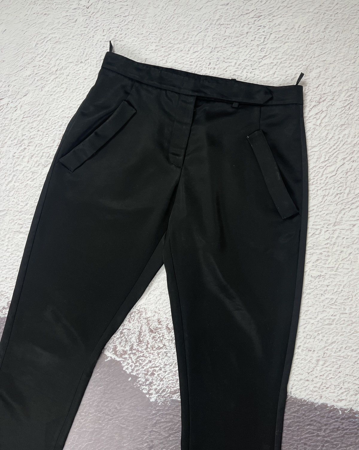 Prada Prada bondage style black triacetate shimmer women’s pants Size 27" / US 4 / IT 40 - 1 Thumbnail