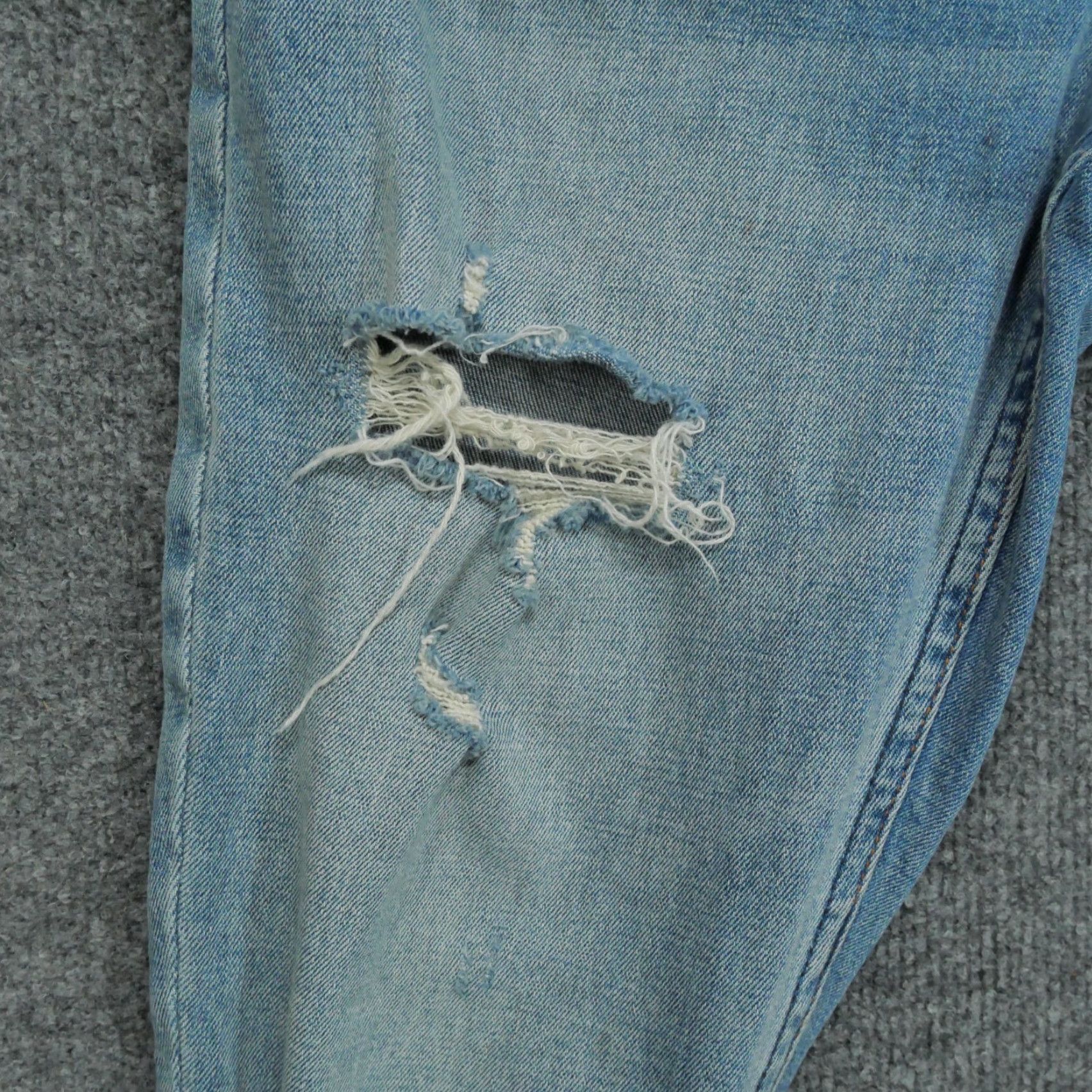 Abercrombie & Fitch Abercrombie & Fitch Jeans Womens 27 High Rise Slim Distressed Crop Blue Cotton Blend Denim Pockets Stretch 4R Regular Skinny Size 27" / US 4 / IT 40 - 3 Thumbnail