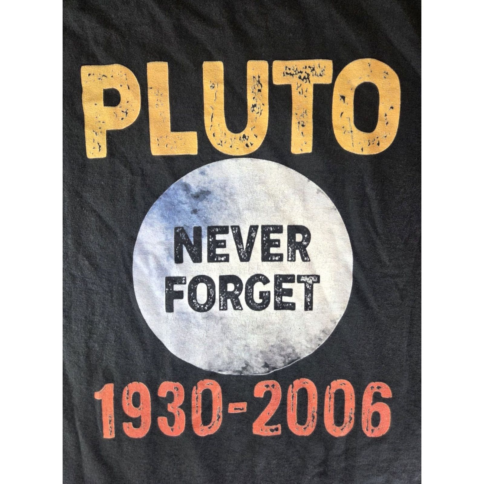 Port & Company Port & Company T-Shirt Pluto Graphic Print Unisex XL Black Short Sleeve Crew Neck 2000s 00s Space Funny Size US XL / EU 56 / 4 - 2 Thumbnail