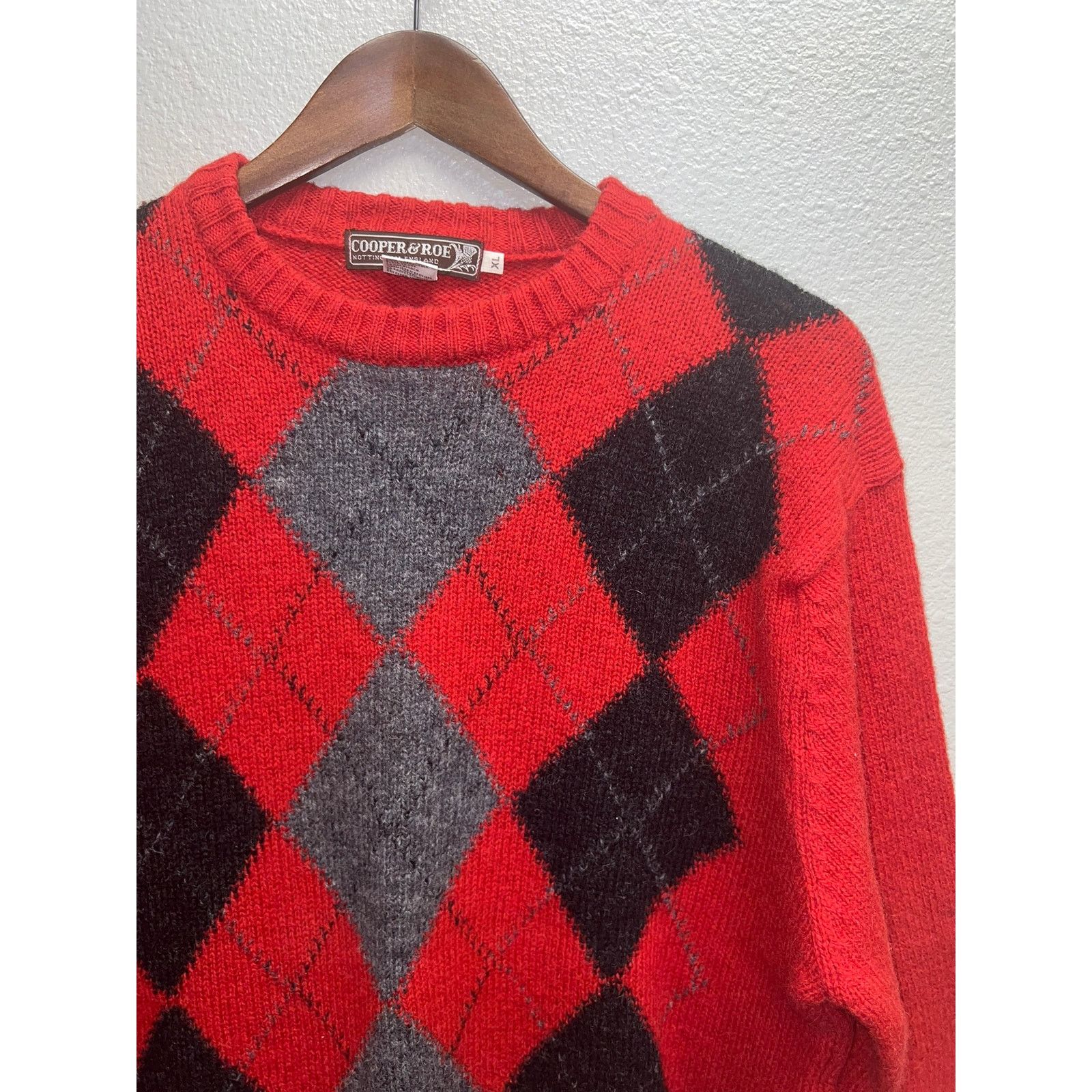 Vintage Vintage Red Wool Sweater Cooper & Roe Nottingham England L Size US L / EU 52-54 / 3 - 3 Thumbnail