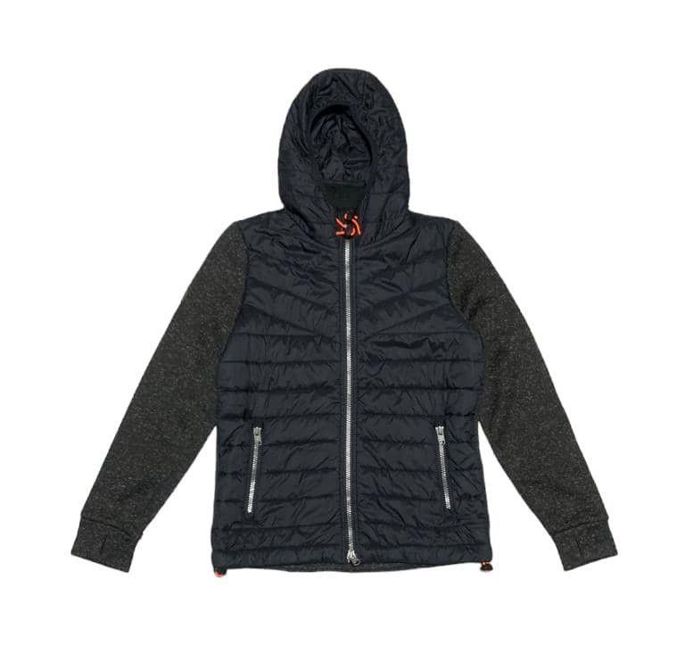 image of Archival Clothing x Superdry Hoodie Down Jacket in Black, Women's (Size Large)