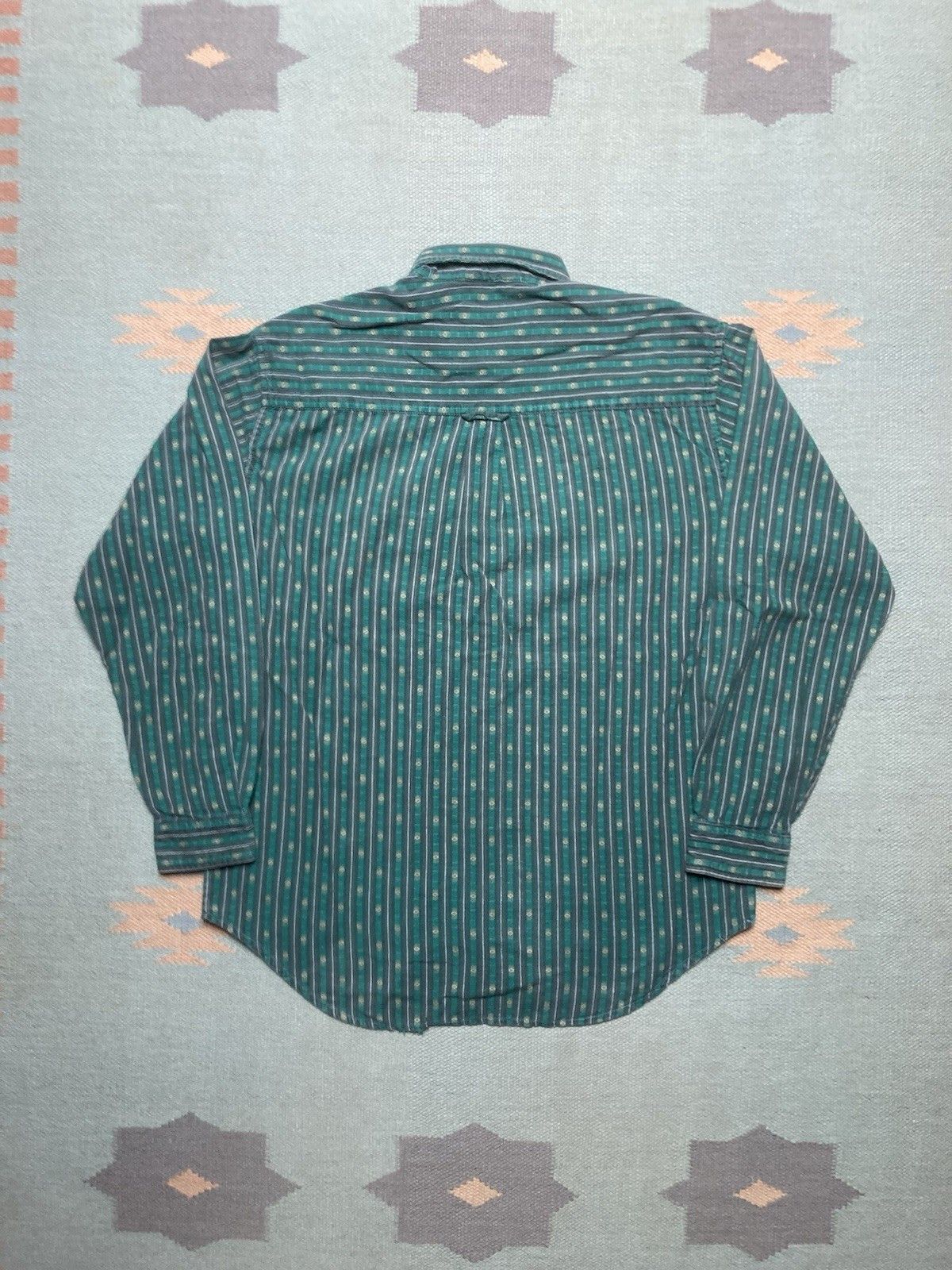 Vintage Vintage 80s button shirt aztec striped green men’s medium Size US M / EU 48-50 / 2 - 5 Thumbnail