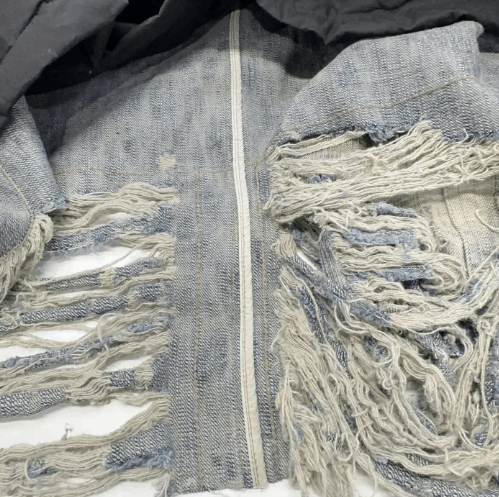 Rick Owens Rick Owens Men's Faded Distressed Long Denim Bomber Jacket Size US XXS / EU 40 - 5 Thumbnail