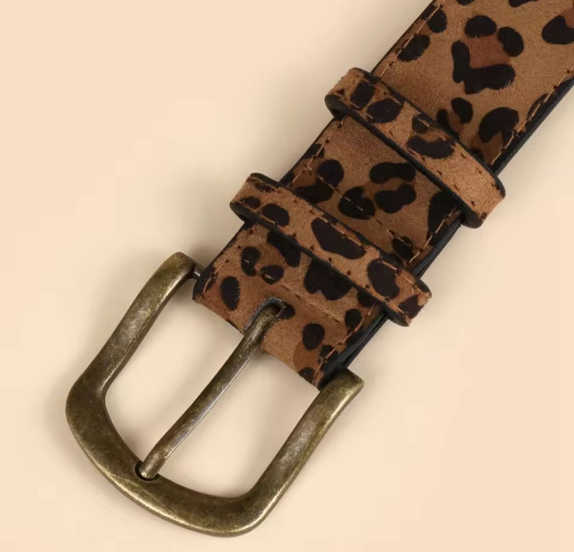 Japanese Brand 2000s PU leopard cheetah print belt Size ONE SIZE - 4 Thumbnail