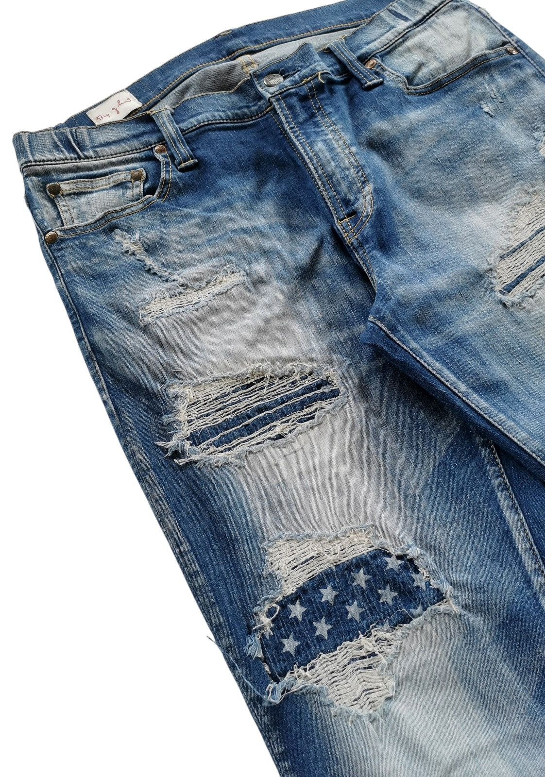 Big John Bigjohn stretchable ripped zigzag stitching vibes AMIRI Size US 33 - 3 Thumbnail