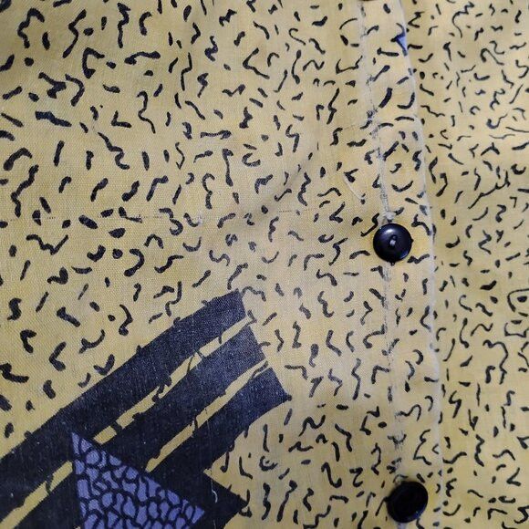 Other Vintage 80s Sweet For Two Abstract Geometric Button Shirt Size M / US 6-8 / IT 42-44 - 3 Thumbnail