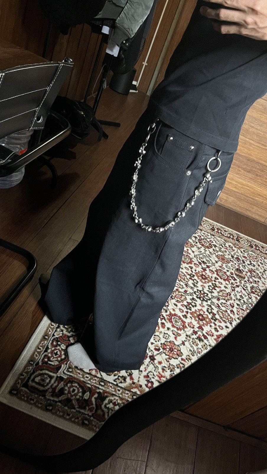 If Six Was Nine Ifsixwasnine Style Obsidian Skull Wallet Chain Size ONE SIZE - 7 Thumbnail