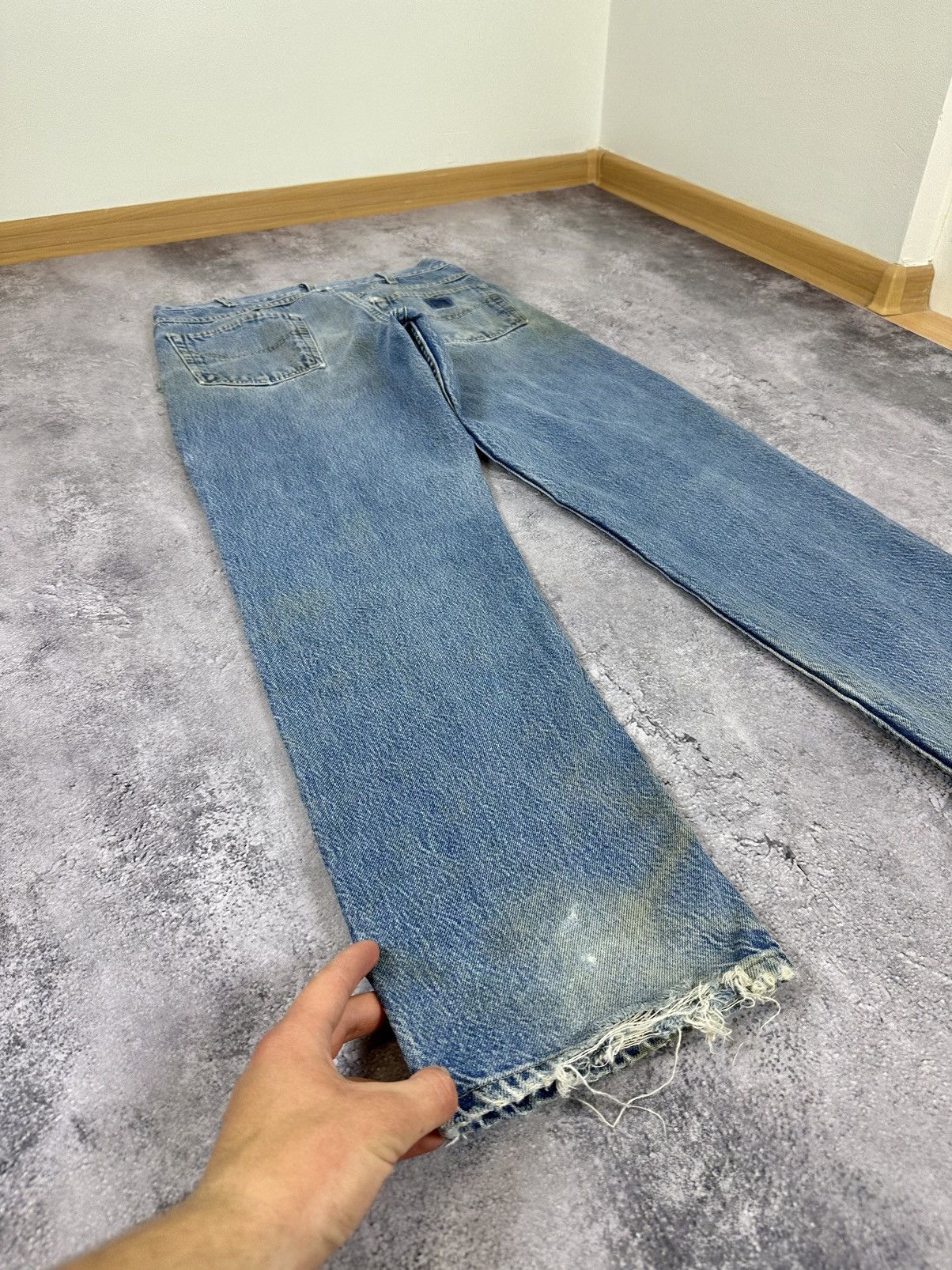 Carhartt Vintage Carhartt Light Blue Distressed Opium USA Work Jeans Size US 34 / EU 50 - 3 Thumbnail