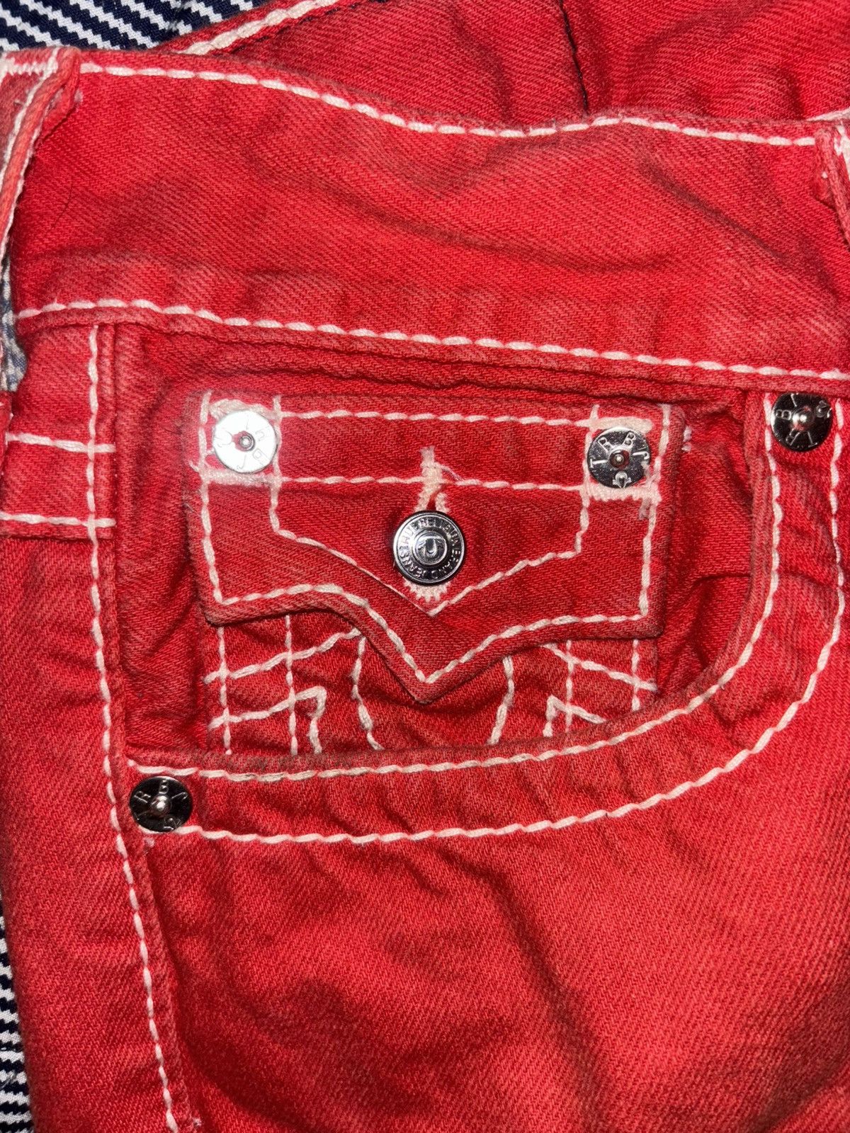 True Religion Red Super T Straight True Religion Jean Size US 31 - 3 Thumbnail
