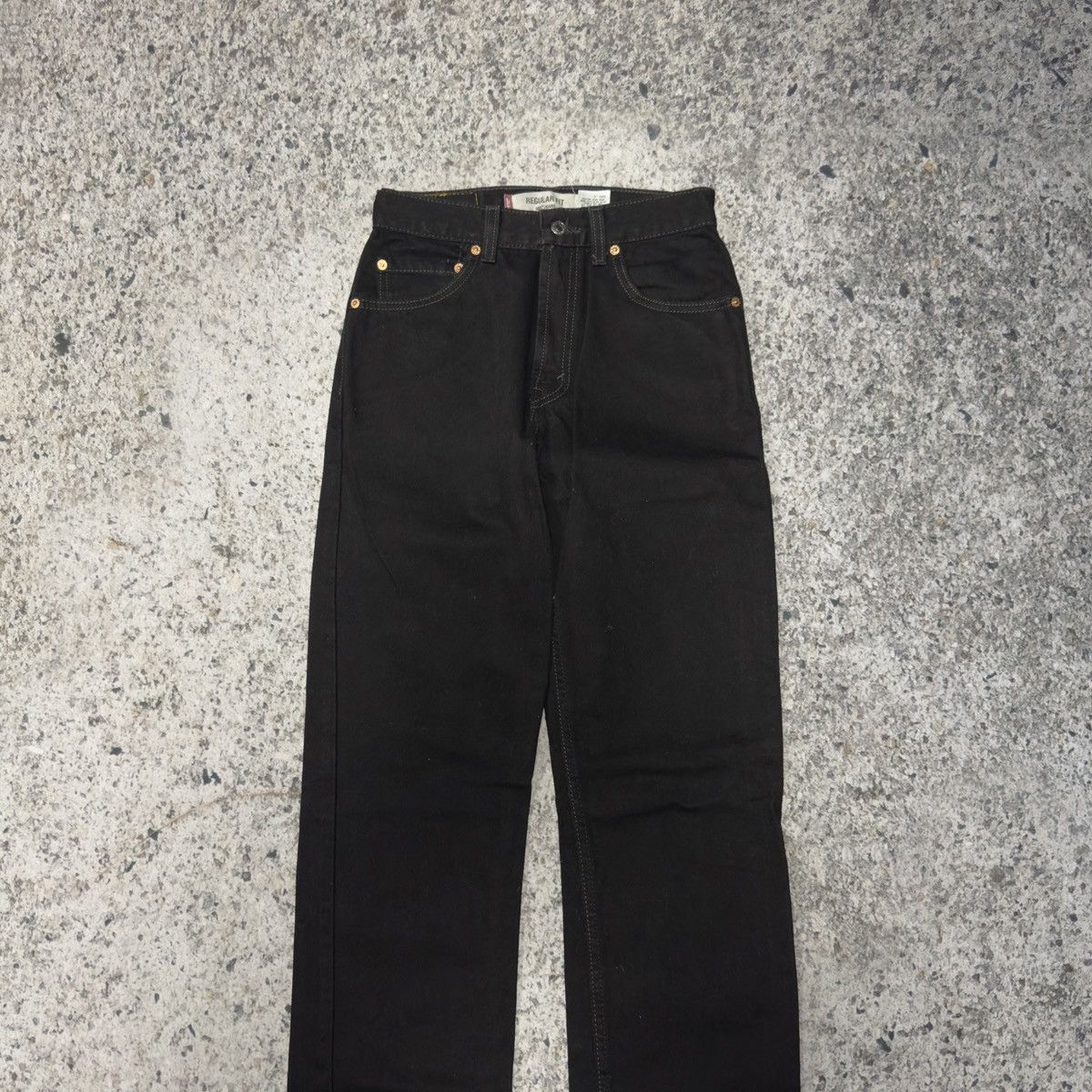 Levi's 2000s Levi’s 505 Black Denim Jeans ERD Grunge Chrome Biker Size US 27 - 3 Thumbnail