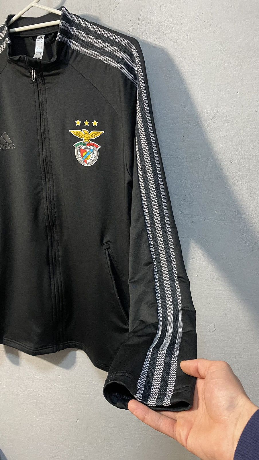 Adidas Benfica zip hoodie black men Size US M / EU 48-50 / 2 - 8 Thumbnail