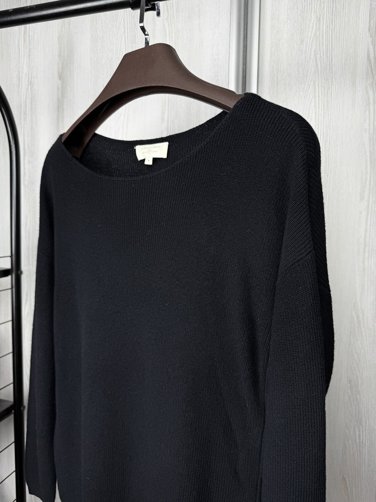 Sezane Sezane Paris black wool cotton blend side button sweater S Size S / US 4 / IT 40 - 4 Thumbnail