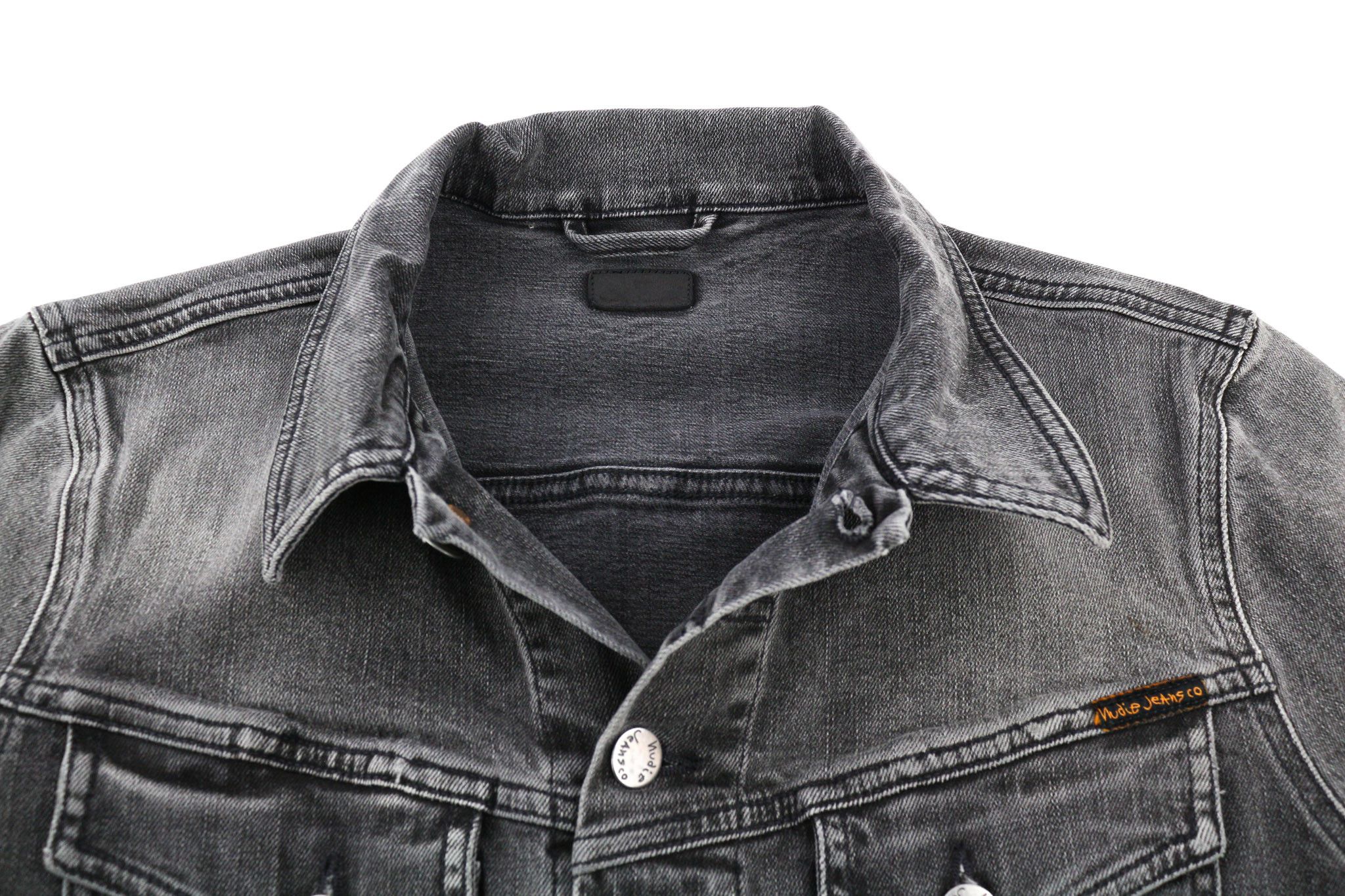 M Grey Washed Unlined Cotton Denim Jacket 80784