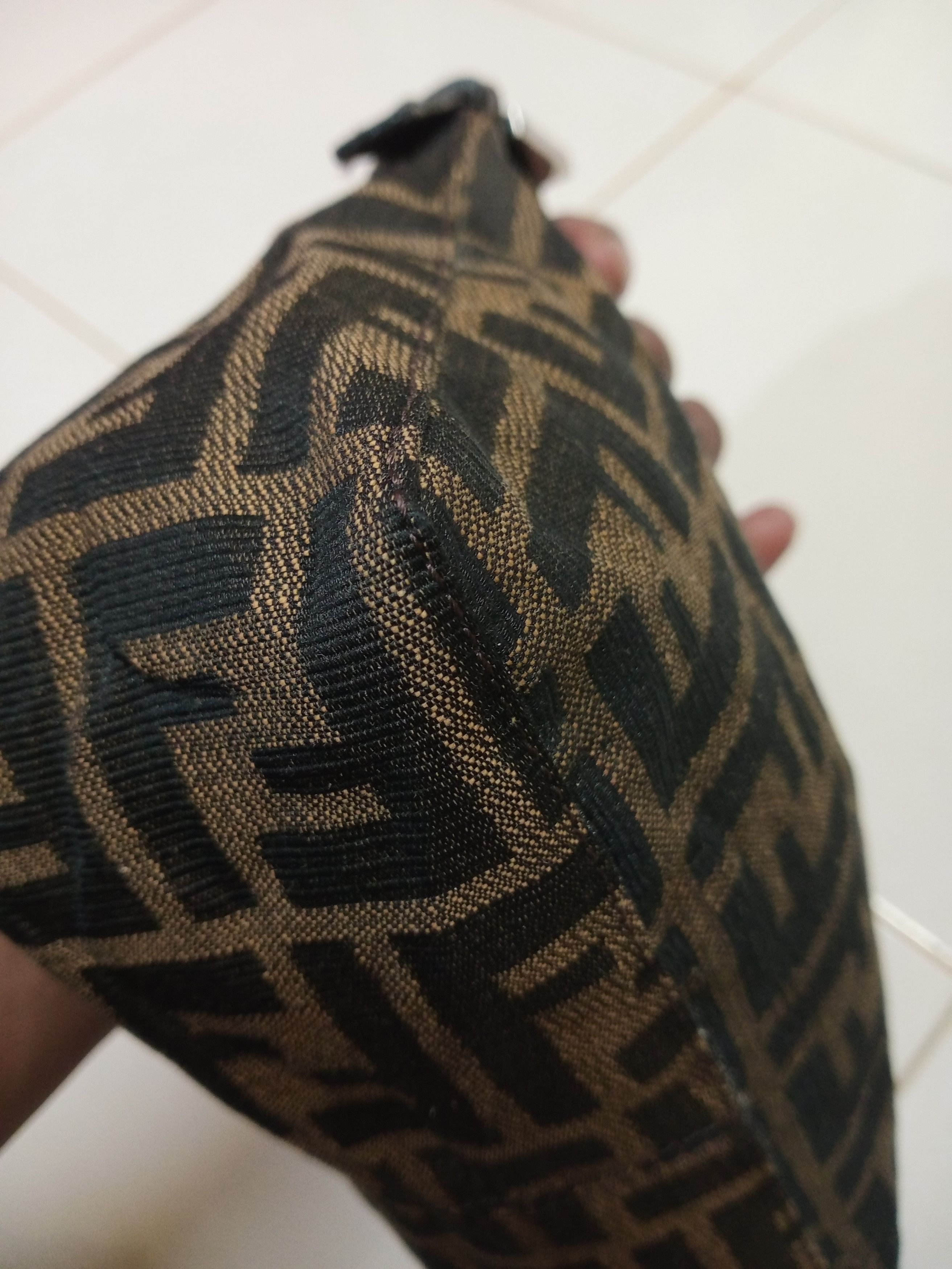 Fendi Vintage FENDI Zucca Canvas Mini Hand Bag Brown Black Size ONE SIZE - 2 Thumbnail