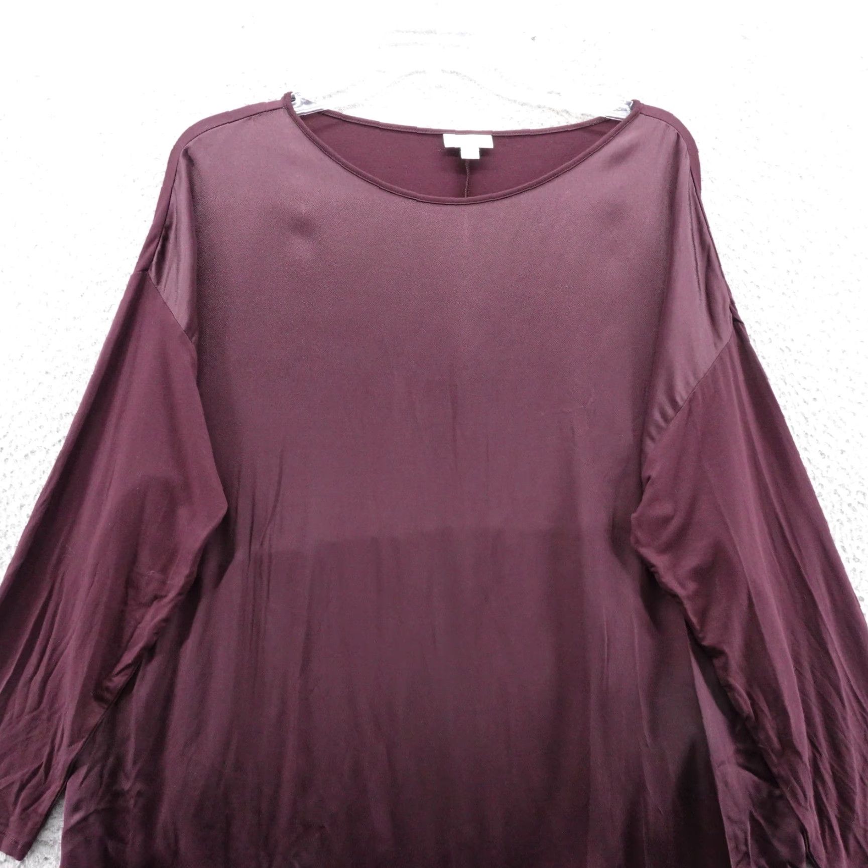 J. Jill J.Jill Womens 2X Burgundy Rayon Blend Long Sleeve Comfort Top Blouse Size XXL / US 16-18 / IT 52-54 - 3 Thumbnail