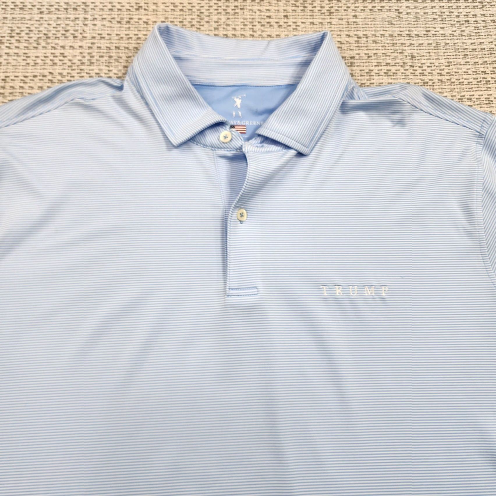 Vintage Fairway & Greene Polo Shirt Mens 2XL Blue Stripe Trump Golf Performance USA Size US XXL / EU 58 / 5 - 4 Thumbnail