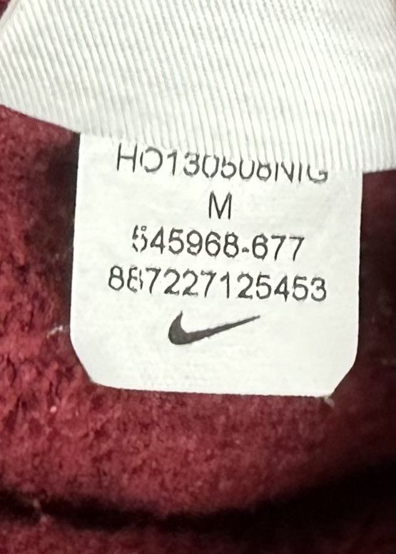 Nike Mens Nike Overprint Logo Burgundy Velour Hoodie Size US M / EU 48-50 / 2 - 9 Thumbnail
