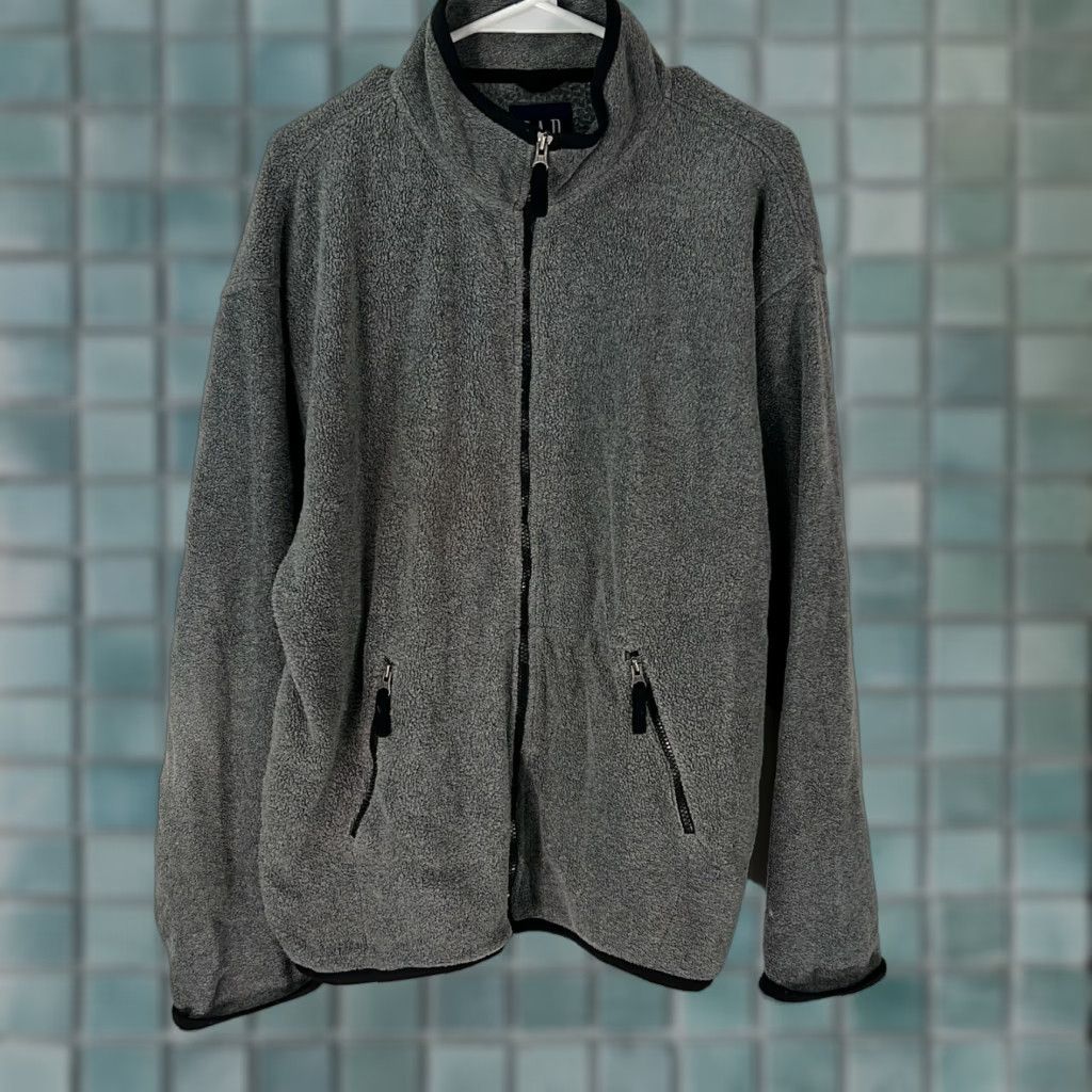 Gap Gap Jacket Mens Mock Neck Long Sleeves Fleece Full Zip Casual Gray Size Large Size US L / EU 52-54 / 3 - 1 Thumbnail