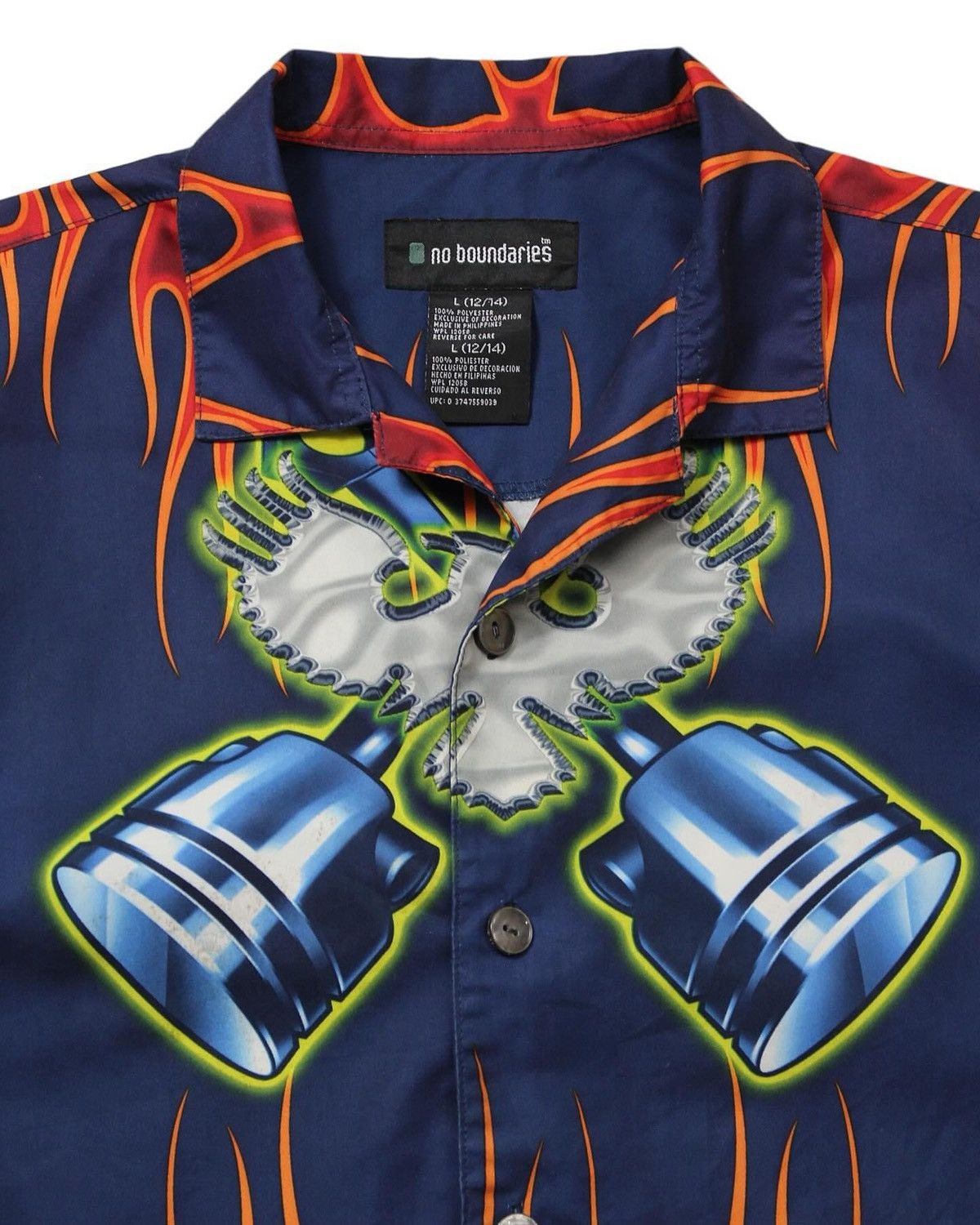 Vintage 2000S NO BOUNDARIES FLAME SHIRT Size US L / EU 52-54 / 3 - 2 Thumbnail