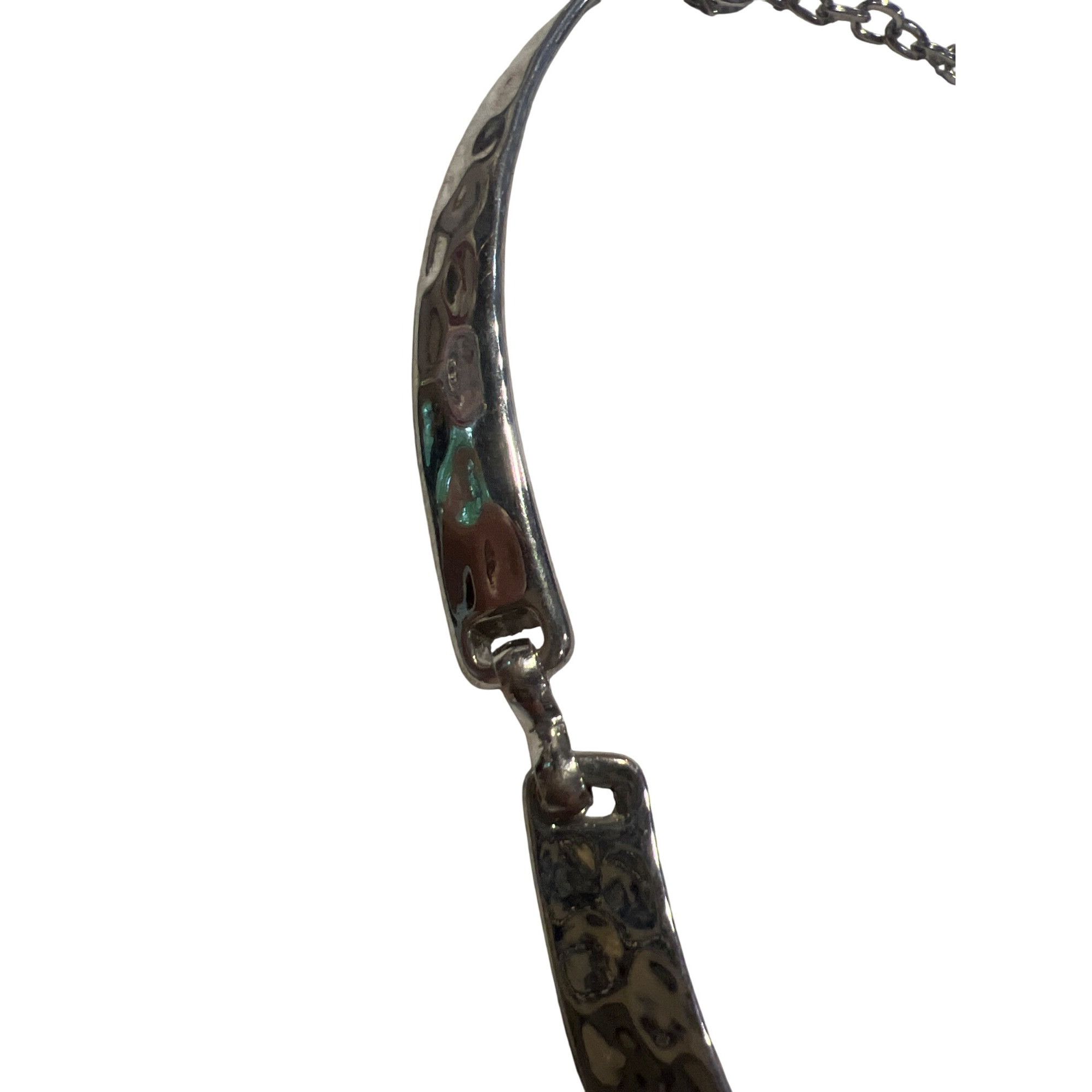 Other Hammered Silver Tone Metal Collar Necklace Articulated Choke Size ONE SIZE - 3 Thumbnail