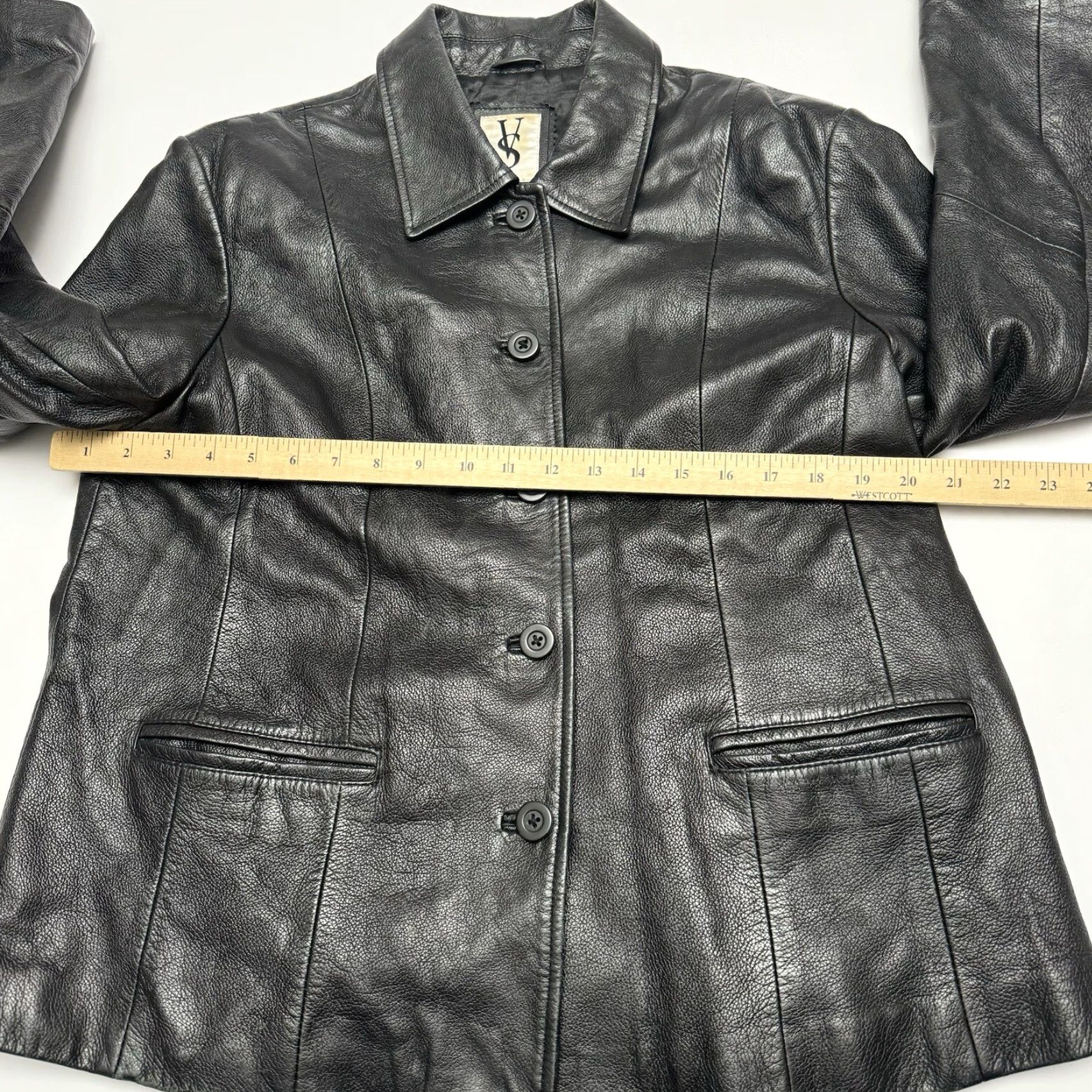 Victoria's Secret VINTAGE Y2K VS2 Victoria's Secret Leather Jacket Women Large Black Collared Button Long Sleeve Jacket Size L / US 10 / IT 46 - 7 Thumbnail