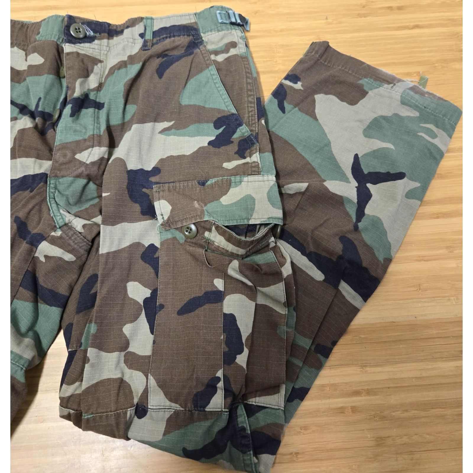 Vintage Military BDU Cargo Pants Mens Medium Regular Woodland Camo Ripstop Tactical Size US 31 - 4 Thumbnail