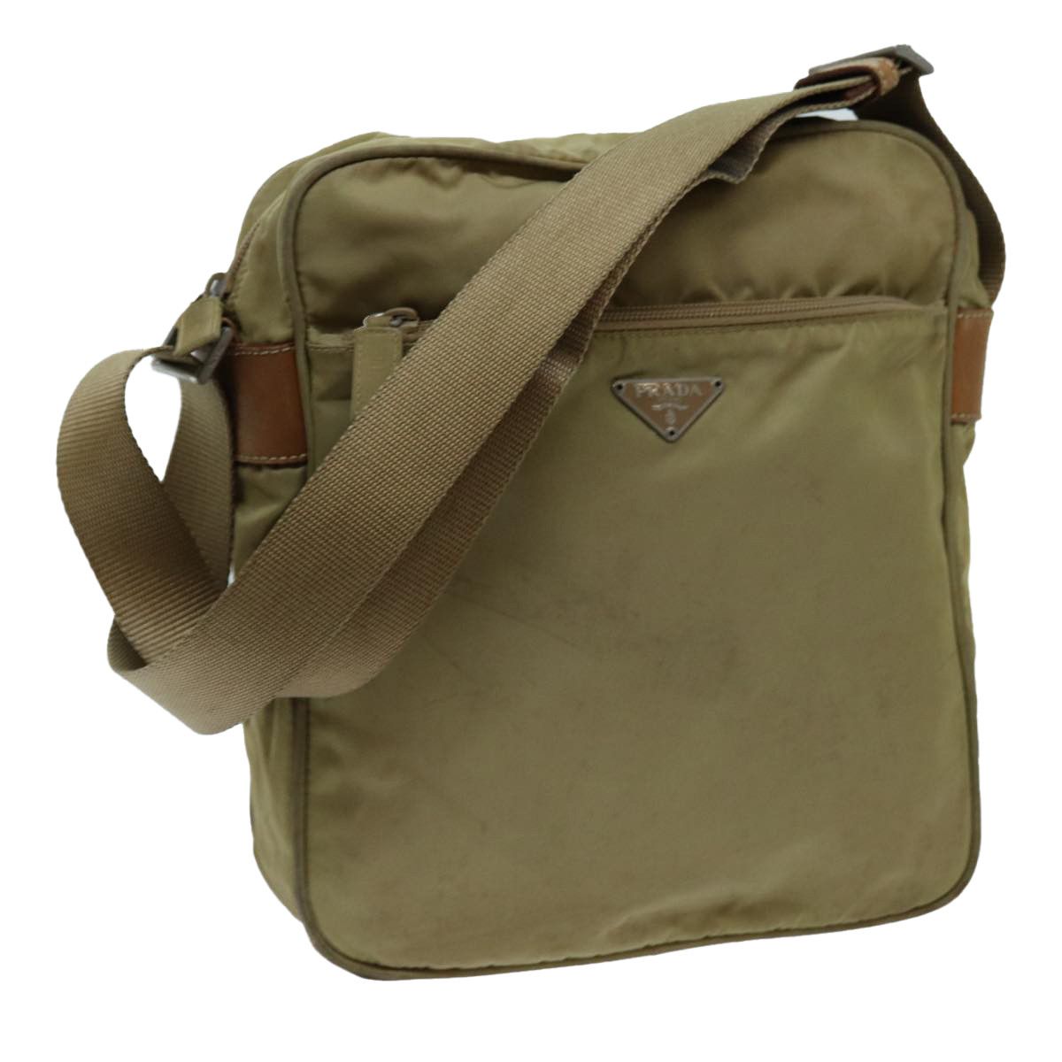 Prada Tessuto Beige Synthetic Shoulder Bag (Pre-Owned) Size ONE SIZE - 1 Thumbnail