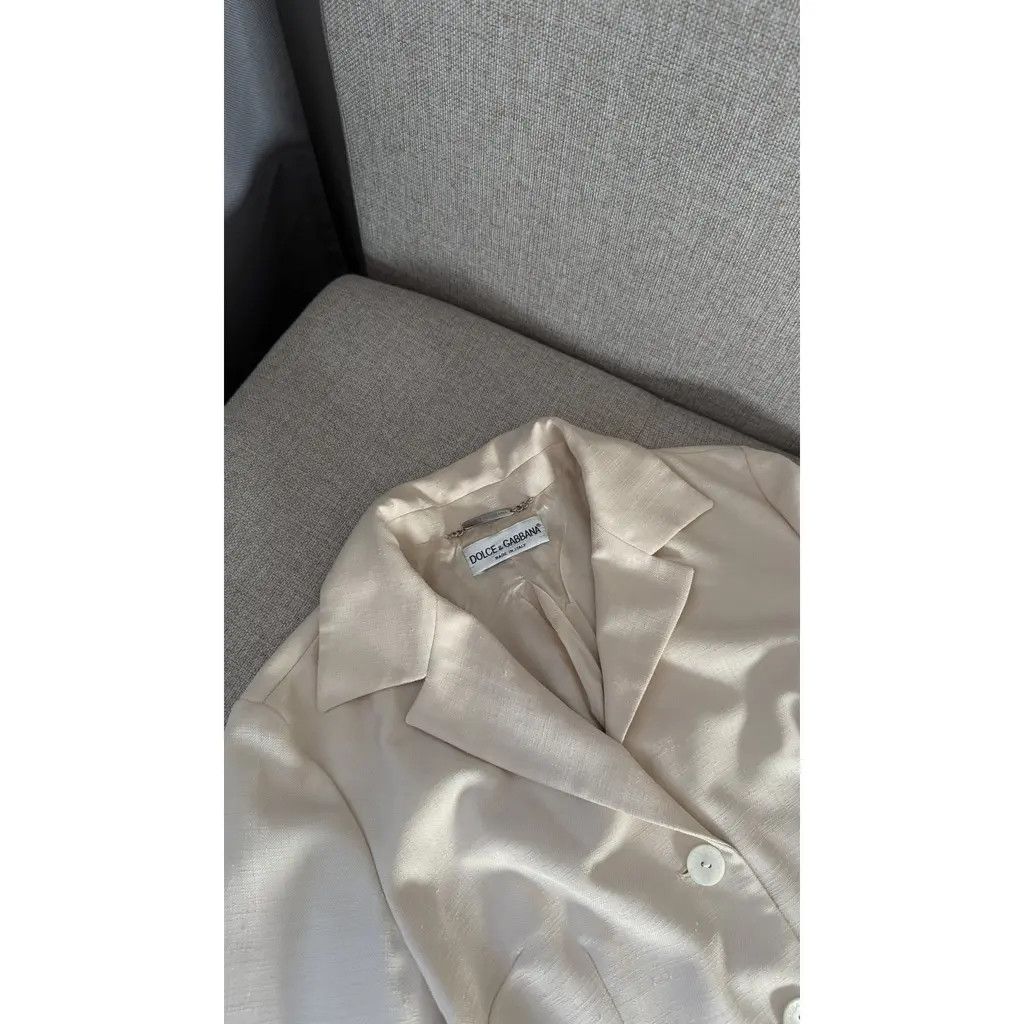 Dolce & Gabbana Dolce & Gabbana Beige Tailored Set Blazer & Skirt IT 44 Size 30" / US 8 / IT 44 - 4 Thumbnail
