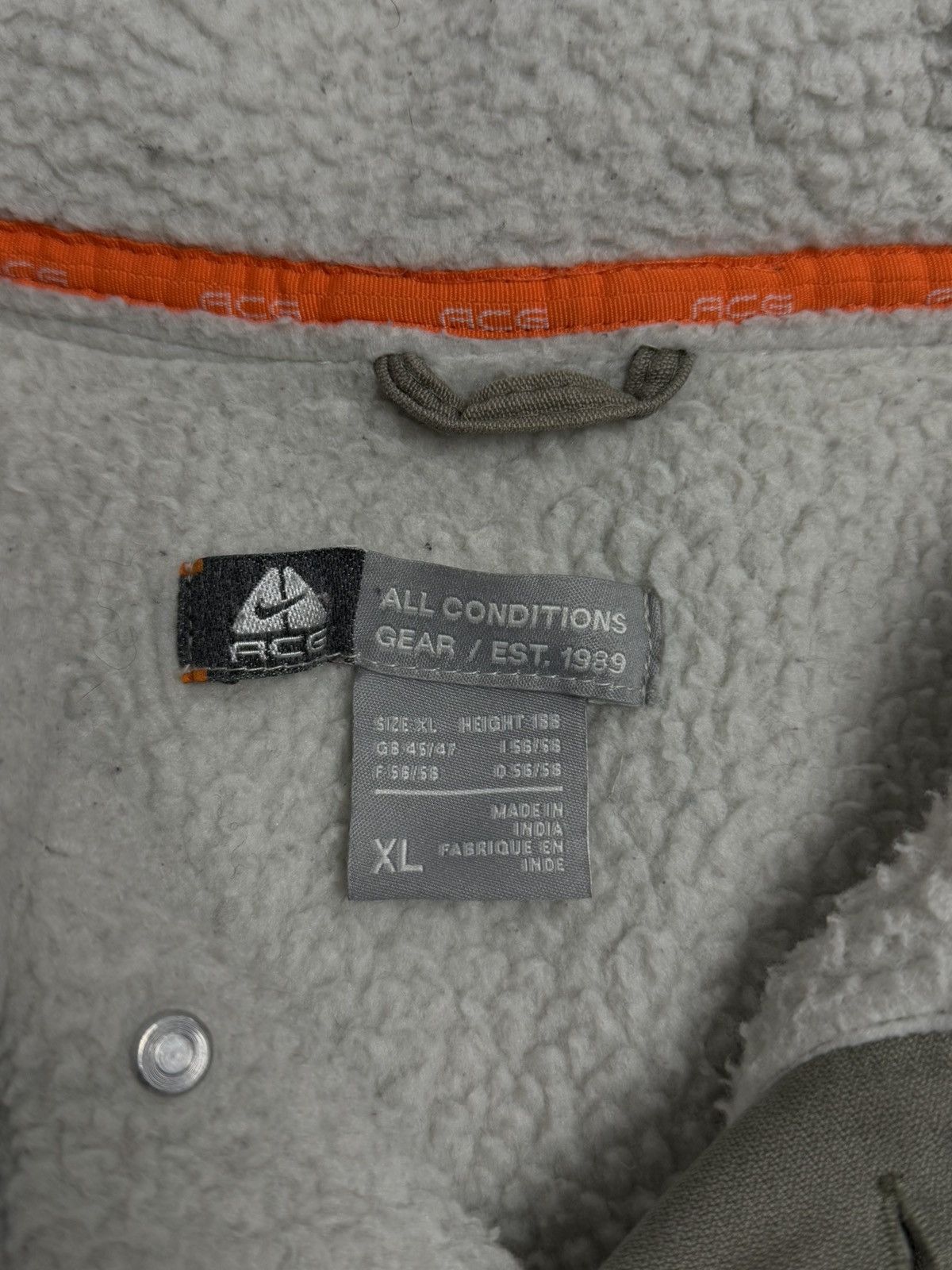 Nike ACG Vintage Nike Acg Khaki Sherpa Jacket Size US XL / EU 56 / 4 - 11 Thumbnail