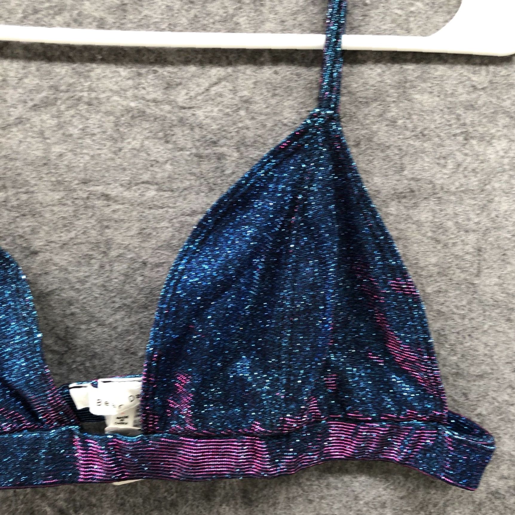 Triangl Bear Dance Bralette Bra Top Womens L Blue Metallic Triangle Lightly Lined Size L / US 10 / IT 46 - 3 Thumbnail