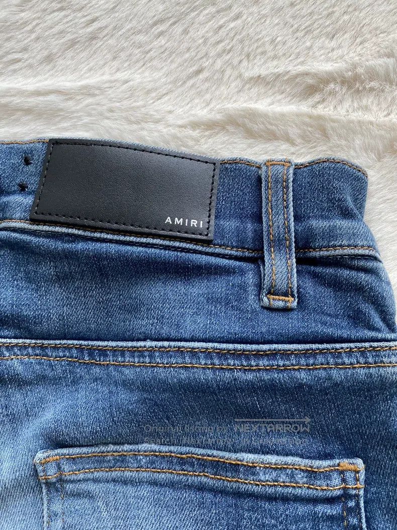 Amiri Amiri Size 28 Washed blue and blue split leather 16AW MX1 j Size US 28 / EU 44 - 3 Thumbnail