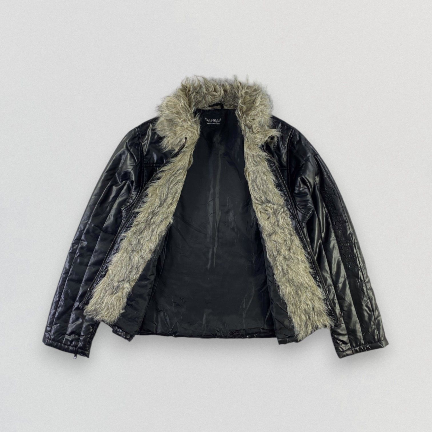 00s japanese label fur leather jacket