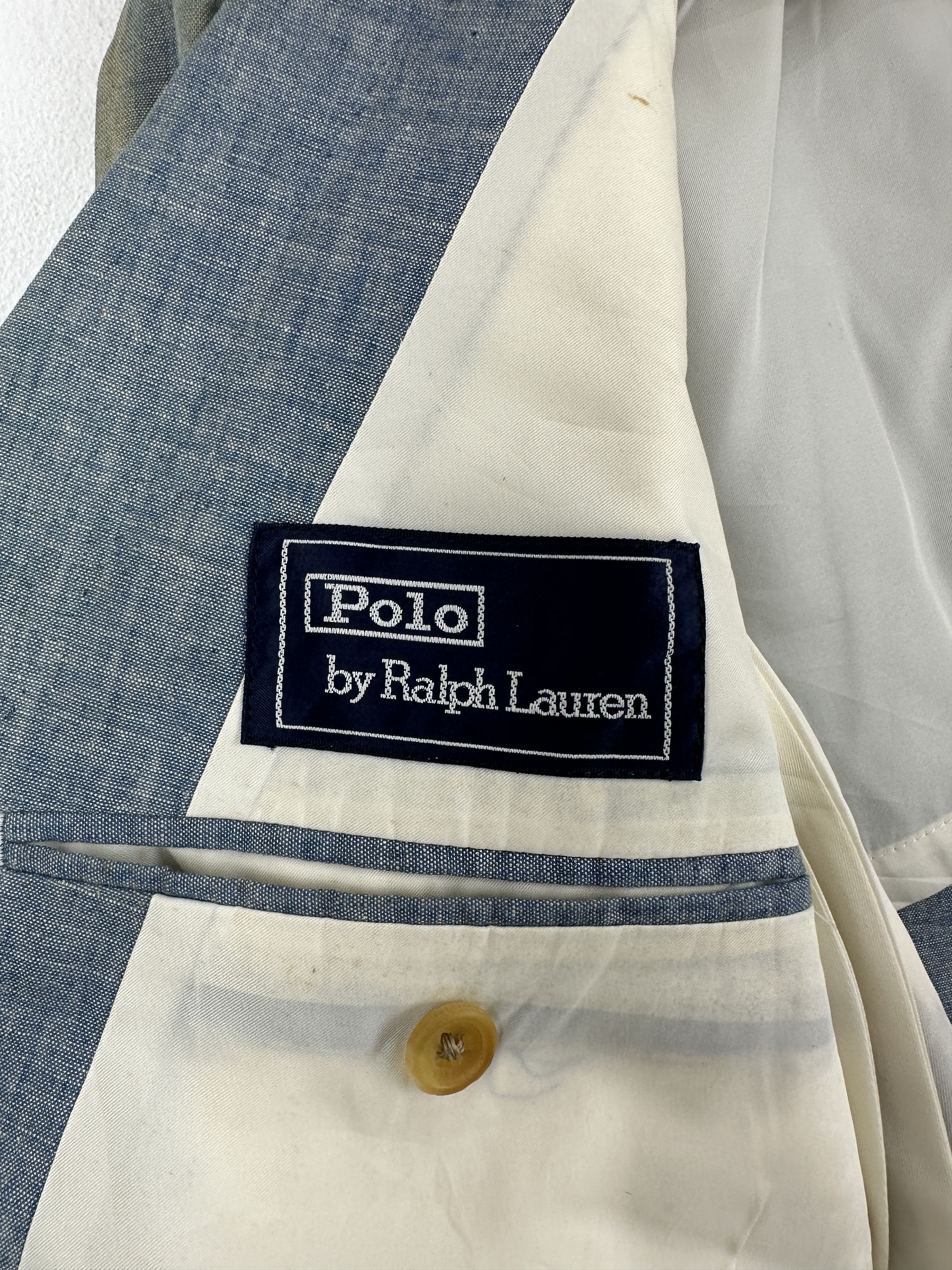 Polo Ralph Lauren Vintage Polo Ralph Lauren Linen Blazer Jacket Blue Size US S / EU 44-46 / 1 - 7 Thumbnail