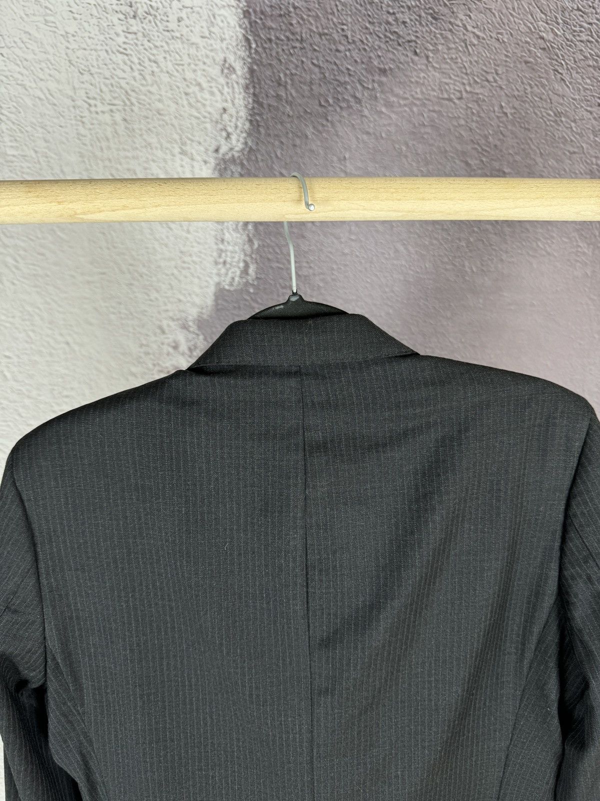 Paoloni Paoloni black graphite striped 2 button Quarantasei suit Size 36R - 12 Thumbnail