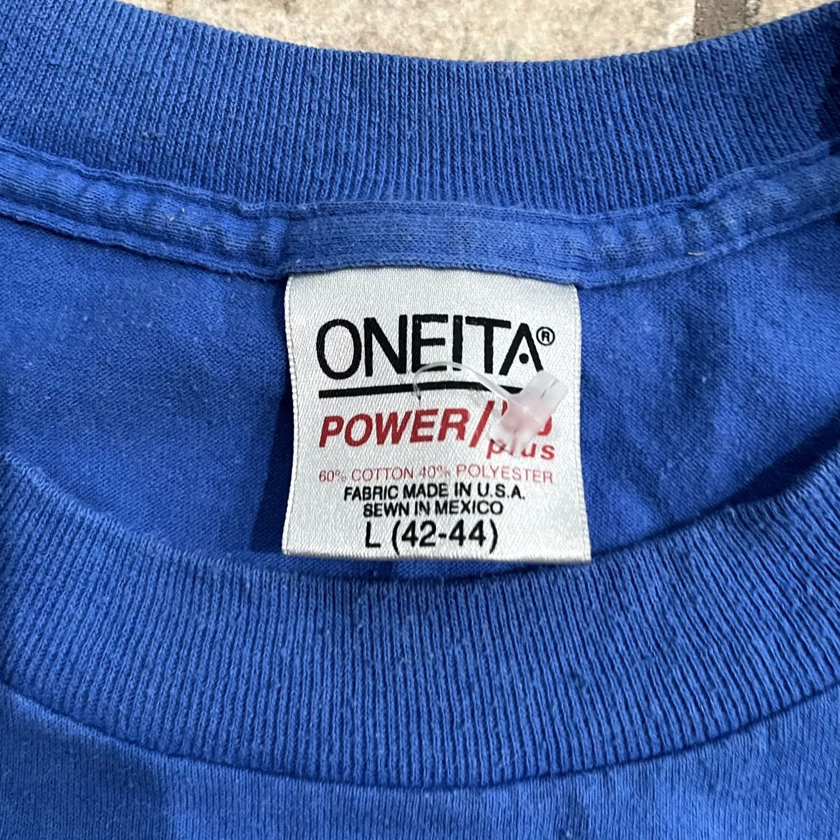 Vintage VINTAGE San Jose single stitch Oneita cotton blend blue graphic Tee 1994 Mens Size L Mens Shirt Blue Graphic Tee Size US L / EU 52-54 / 3 - 4 Thumbnail