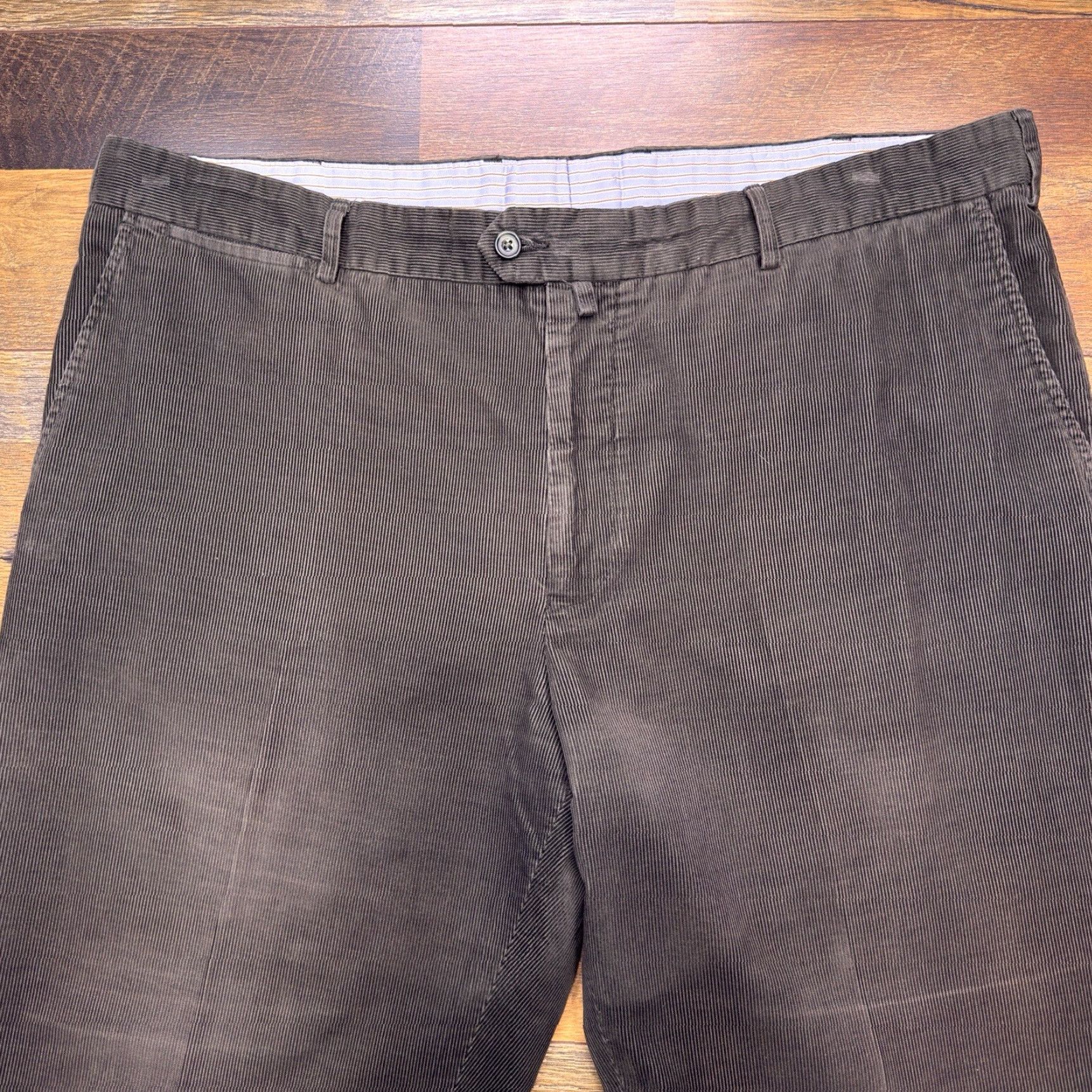 Faconnable Façonnable Corduroy Pants Mens 42R 42x30 Green Mid Rise Chino Straight Flat Front Regular Inseam 30 Vintage No Size US 42 / EU 58 - 3 Thumbnail