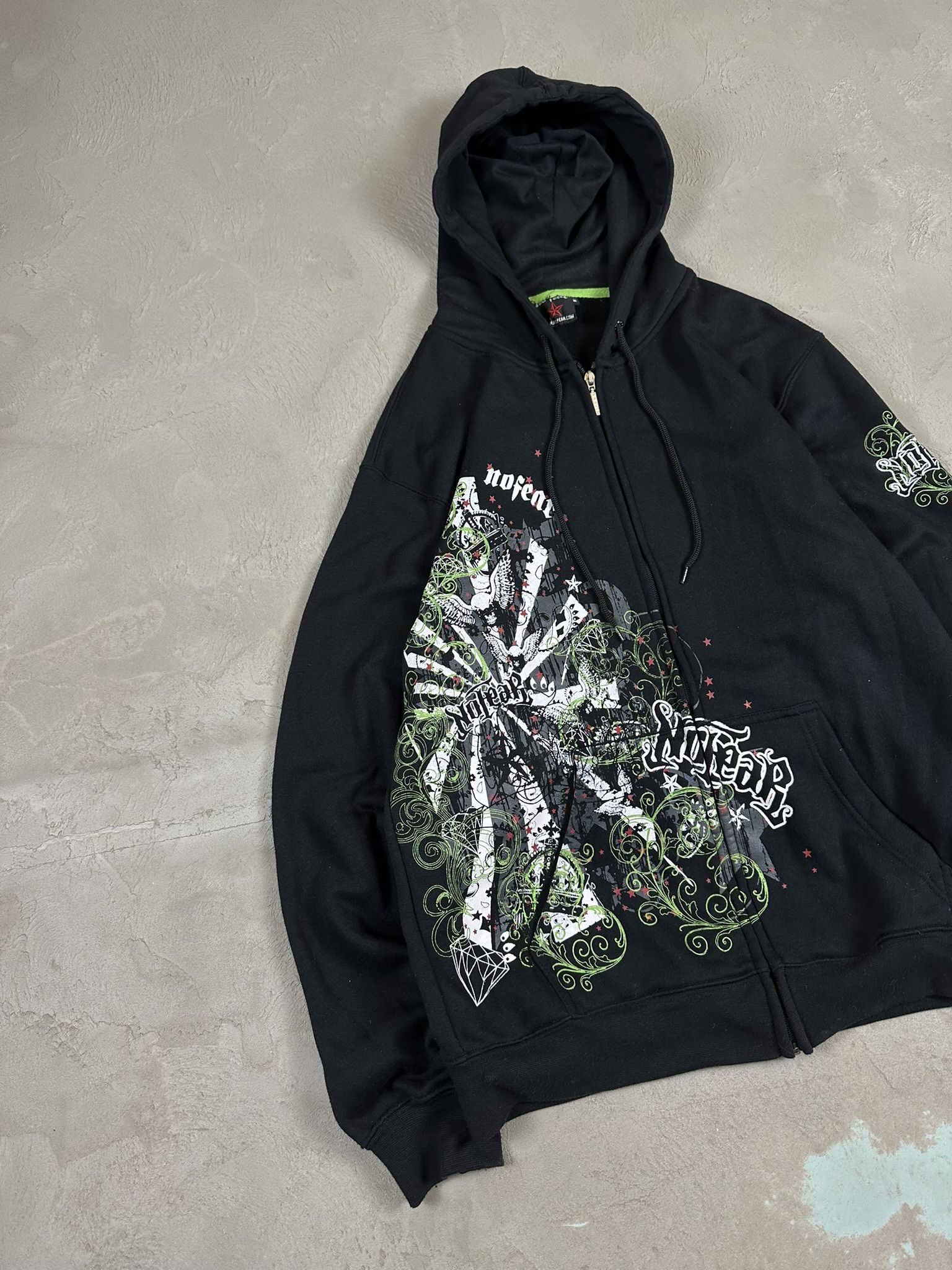 No Fear Vintage Crazy Y2k No Fear Affliction Style Zip Hoodie 00s Size US L / EU 52-54 / 3 - 2 Thumbnail