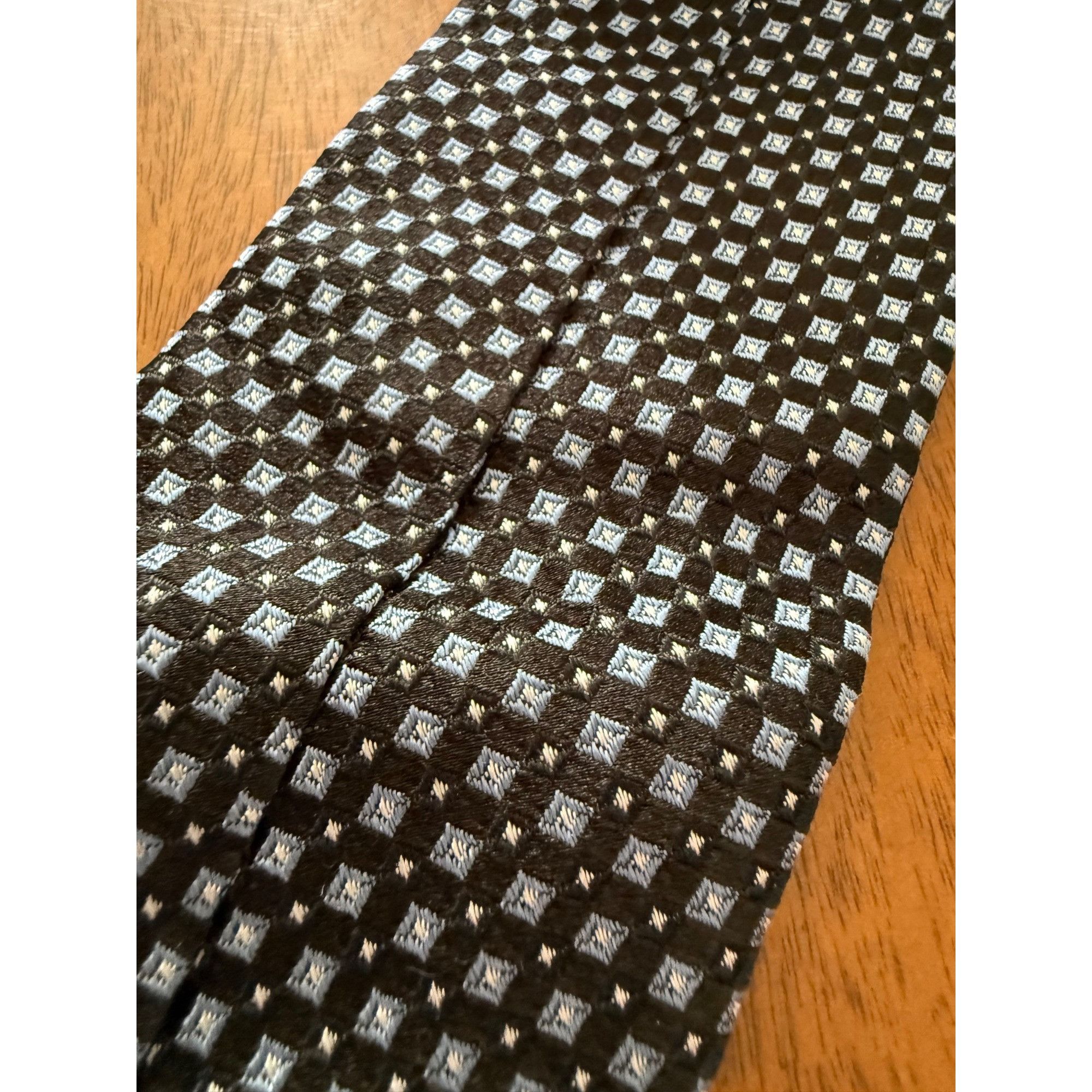 Michael Kors Michael Kors Black & Blue Checkered Silk Tie - Classic Desig Size ONE SIZE - 4 Thumbnail