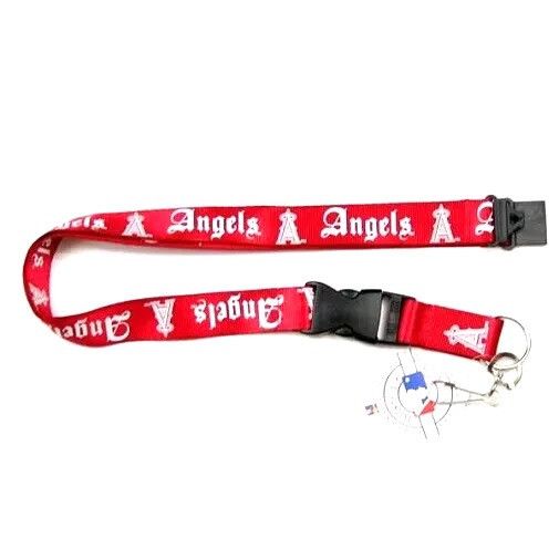 MLB LOS ANGELES ANGELS 2-Sided Lanyard Keychain Old English Font Size ONE SIZE - 1 Thumbnail
