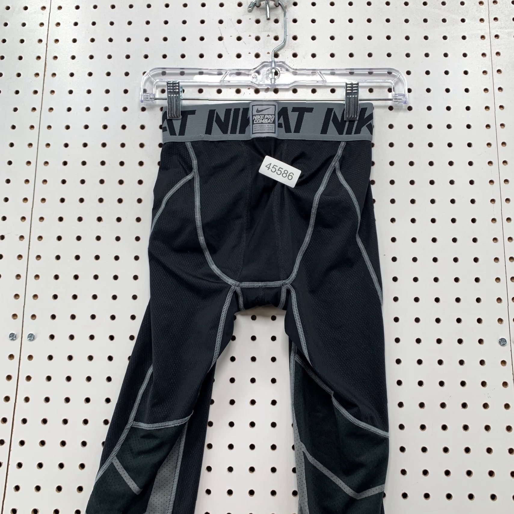 Nike Nike Pro Combat 3/4 Compressions Pants Mens Small Black Gray 22x19 Size US 29 - 4 Thumbnail